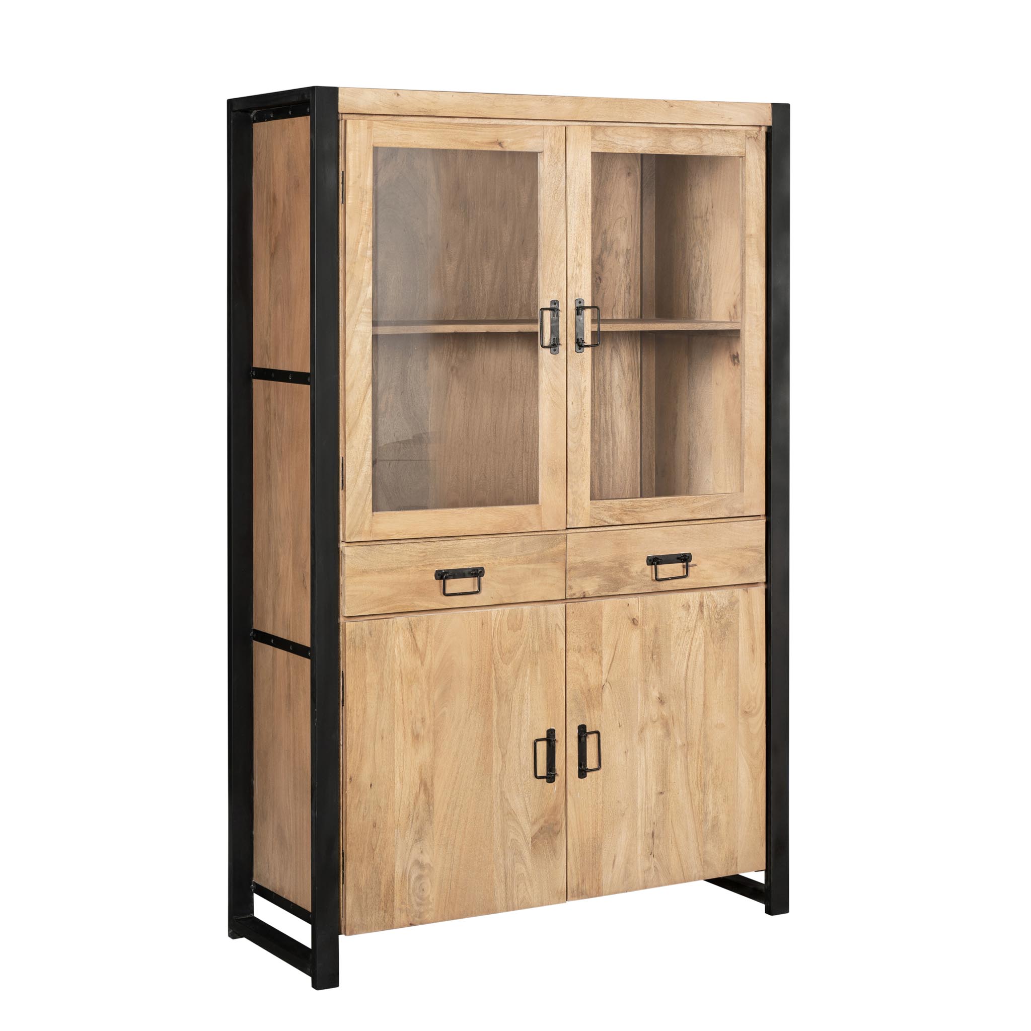 Vitrinekast Britt Naturel Mangohout 115 cm - Image 3
