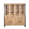 STF-4616_1 Vitrinekast Britt XXL Naturel Mangohout 200 cm - Image 2