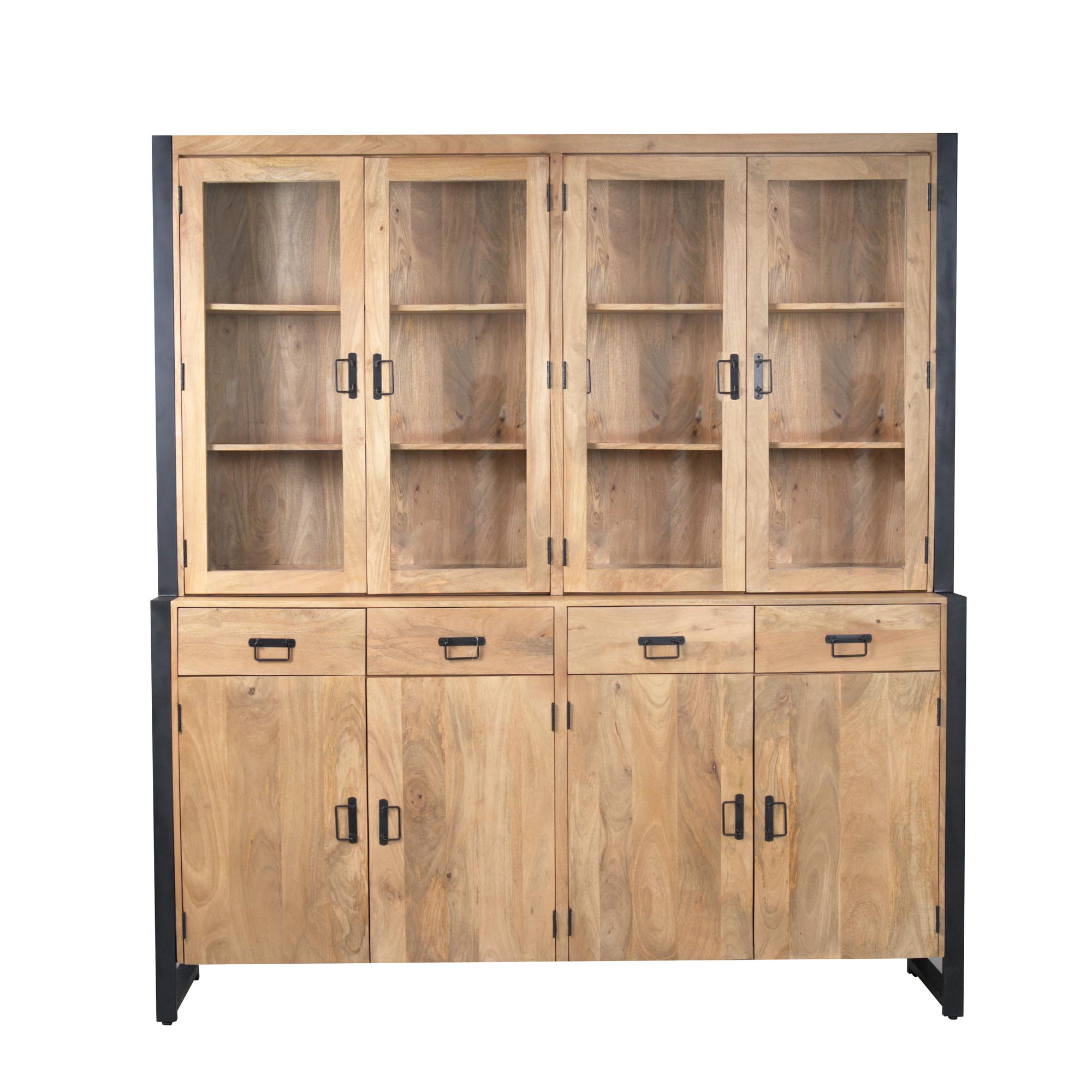 Vitrinekast Britt XXL Naturel Mangohout 200 cm - Image 2