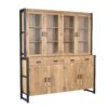 STF-4616_2 Vitrinekast Britt XXL Naturel Mangohout 200 cm - Image 3