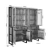 STF-4616_3 Vitrinekast Britt XXL Naturel Mangohout 200 cm - Image 4