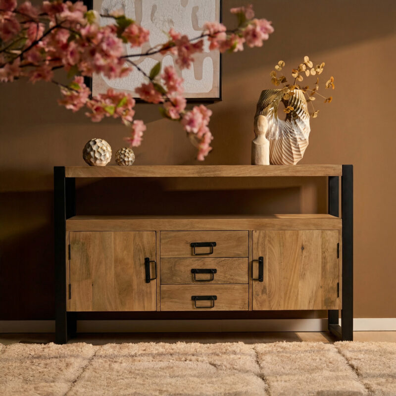 Dressoir Britt Naturel Mangohout 135 cm - Image 1