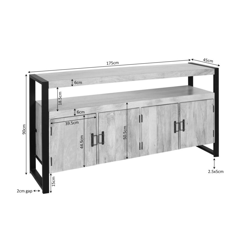 Dressoir Britt Naturel Mangohout 175 cm - Image 6