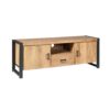 STF-4622_2 Tv meubel Britt met deuren en lade Naturel Mangohout 150 cm - Image 3