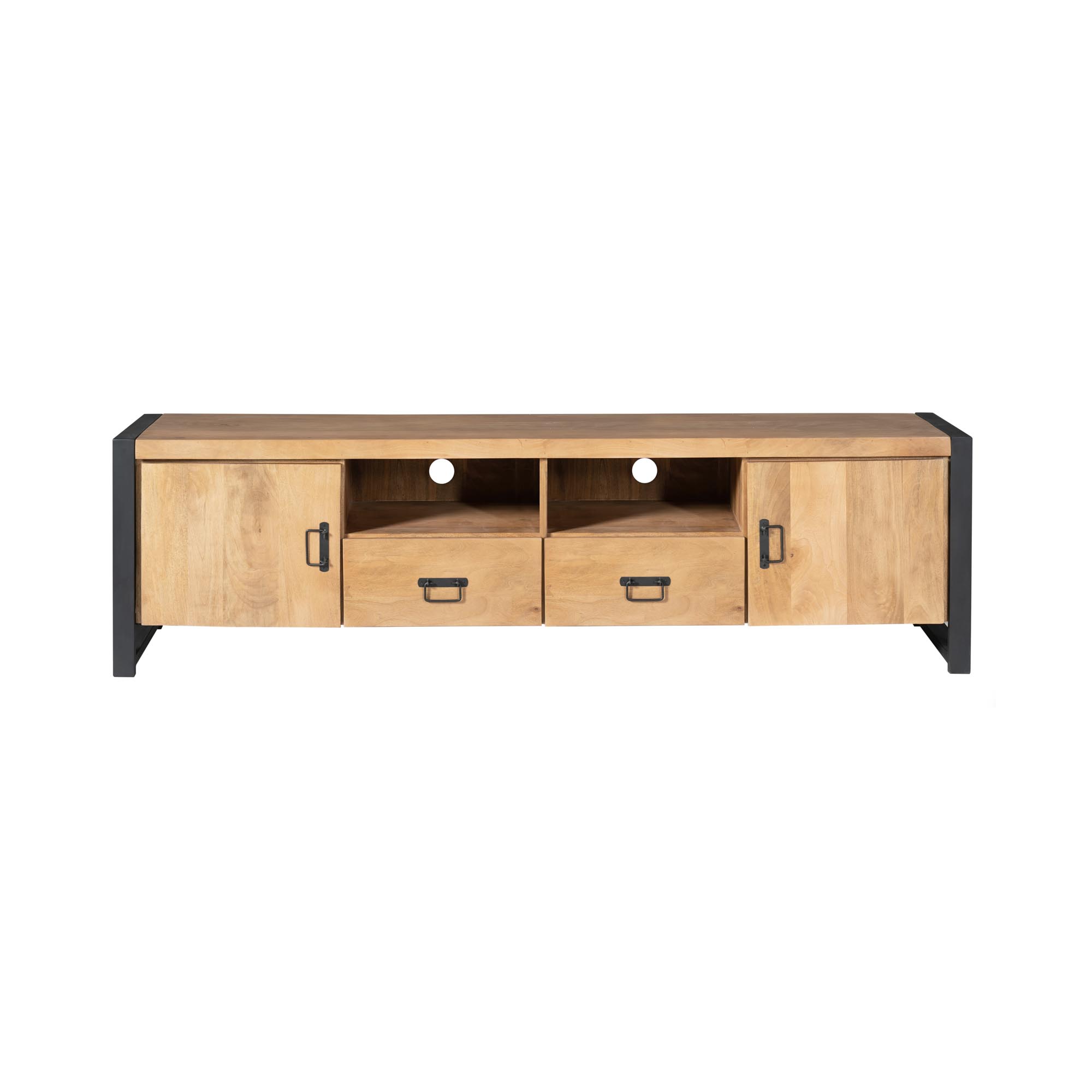 Tv meubel Britt met deuren en lades Naturel Mangohout 200 cm - Image 2