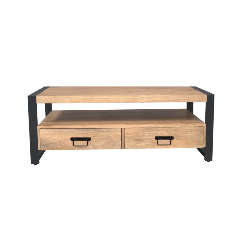Salontafel Britt met vier lades Naturel Mangohout 120 cm - Image 2