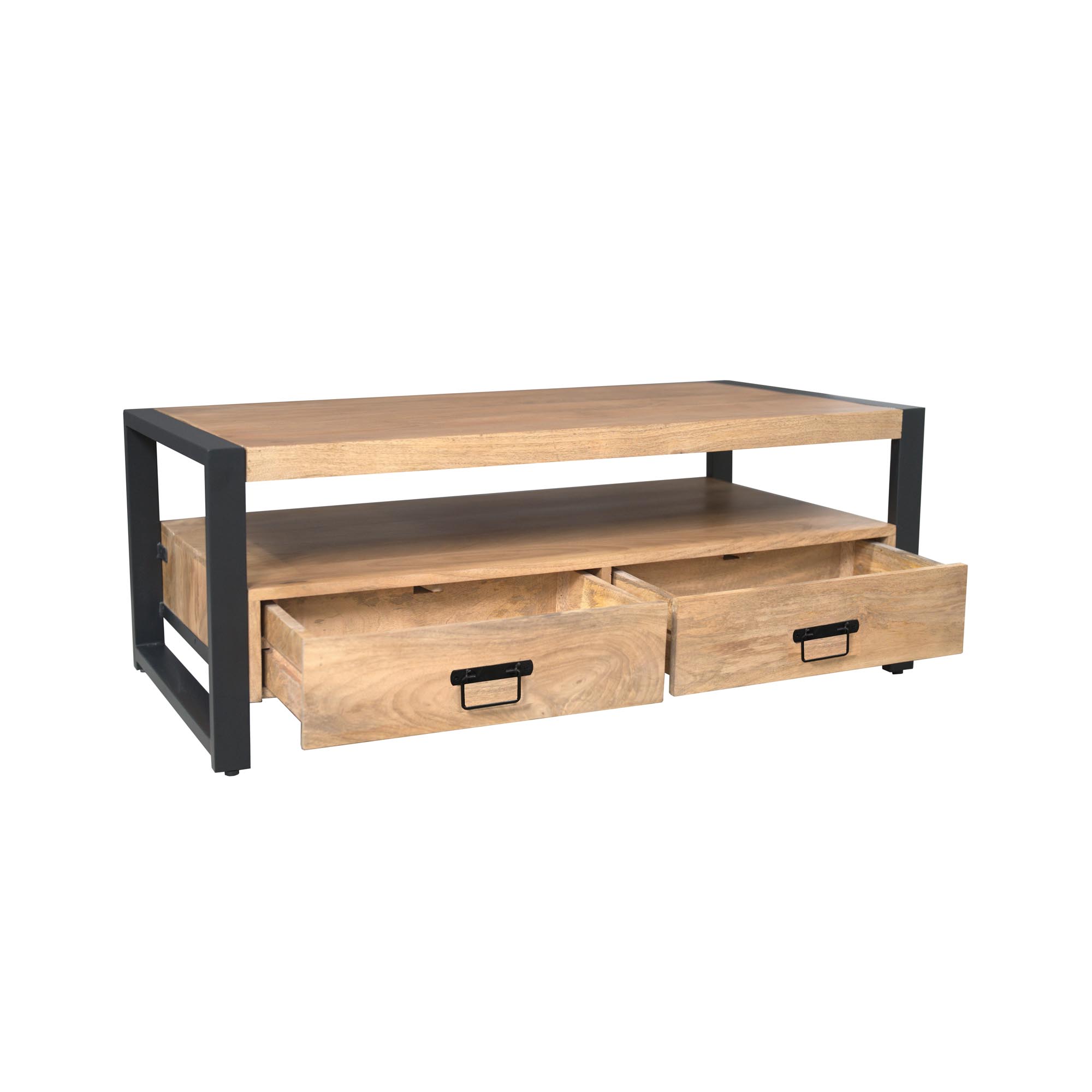 Salontafel Britt met vier lades Naturel Mangohout 120 cm - Image 4
