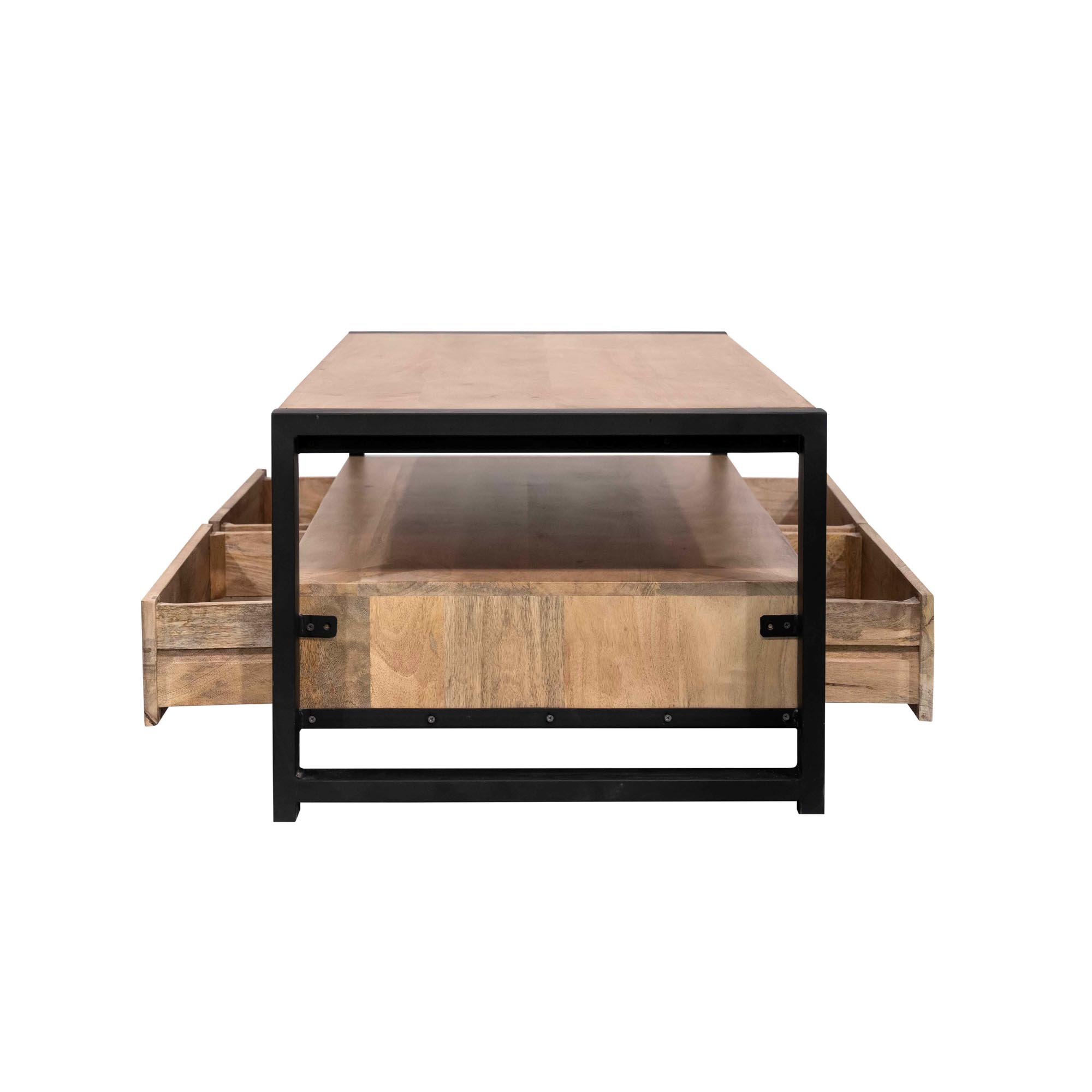 Salontafel Britt met vier lades Naturel Mangohout 120 cm - Image 5