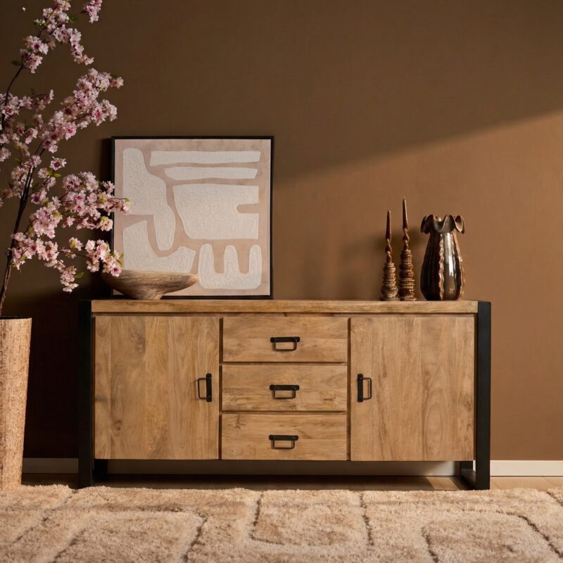 Dressoir Britt Naturel Mangohout 160 cm - Image 1
