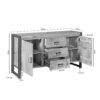 STF-4627_5 Dressoir Britt Naturel Mangohout 160 cm - Image 6