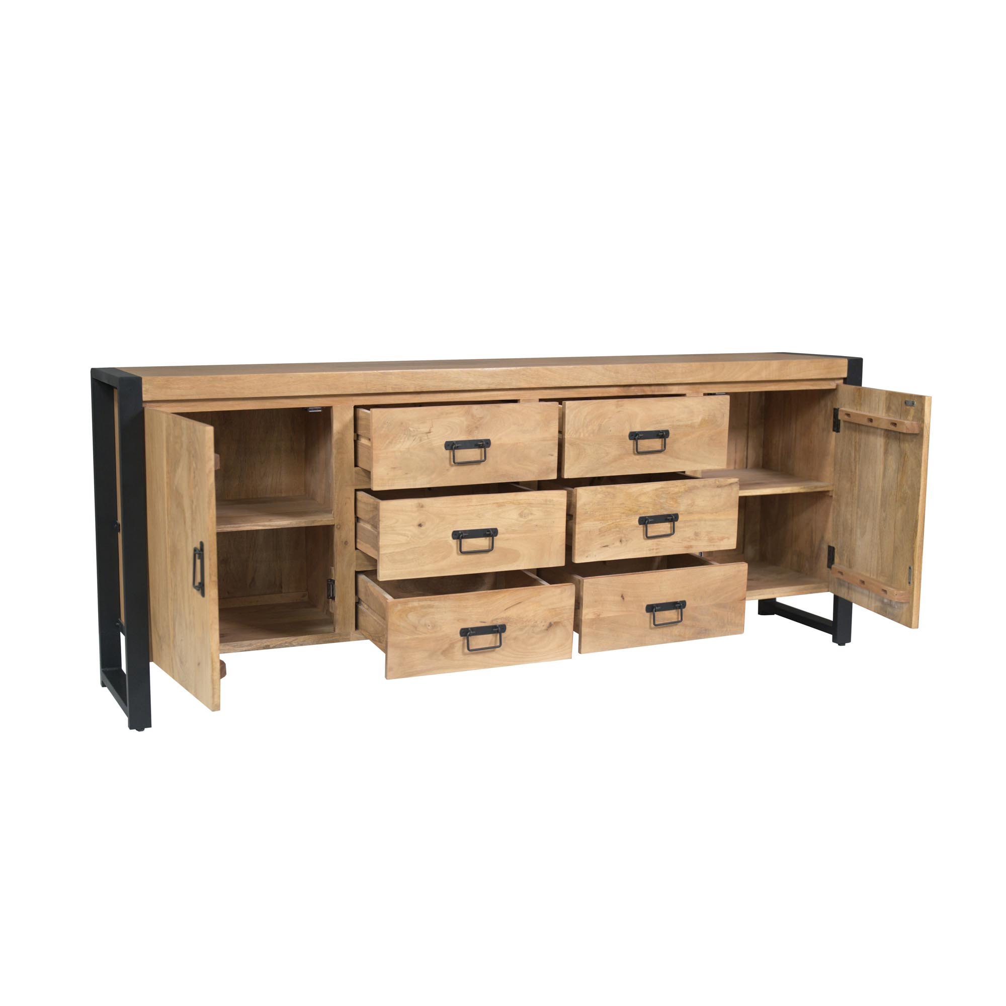 STF-4628_3 Dressoir Britt Naturel Mangohout 200 cm - Image 4