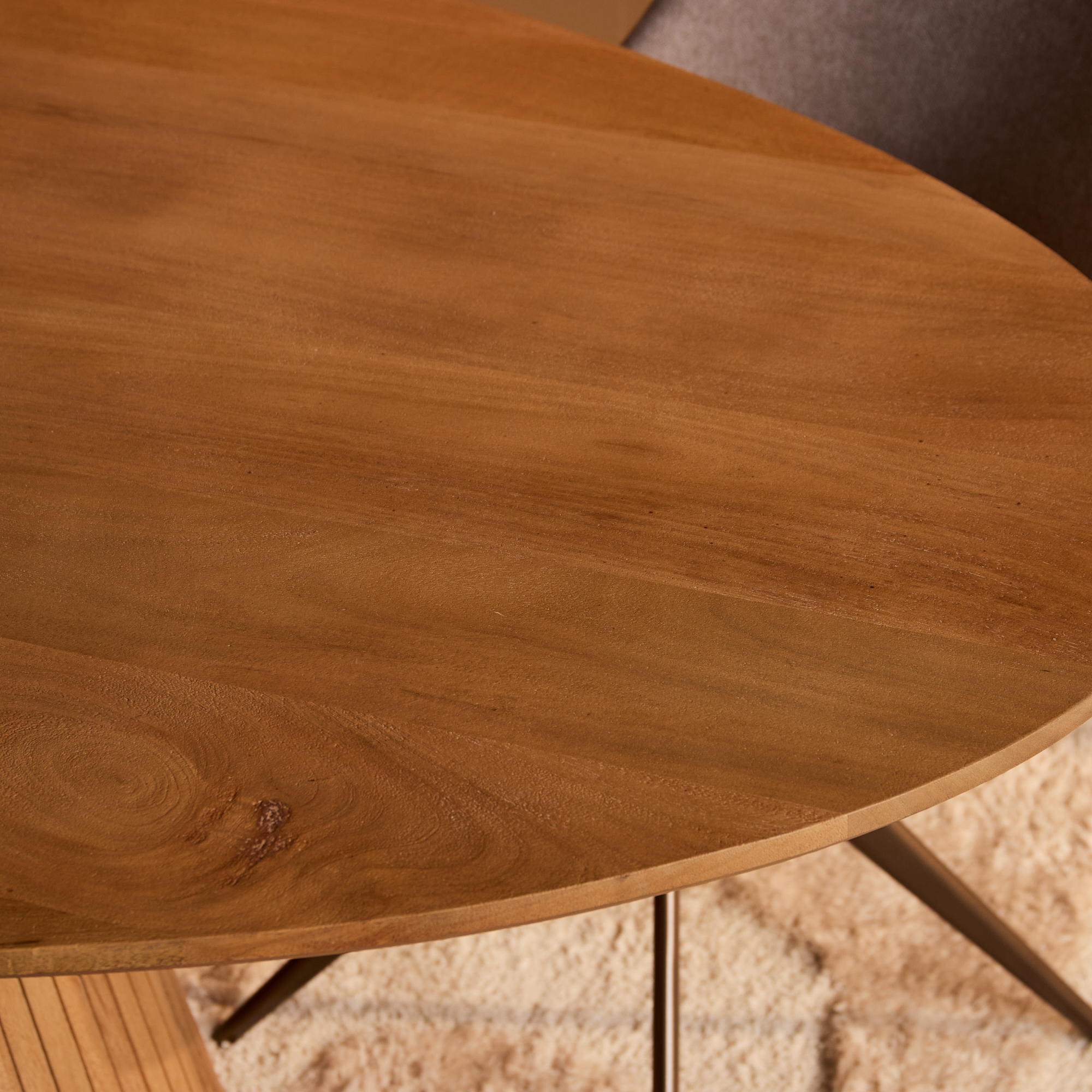 Ovale eettafel Solana Naturel Mangohout 240 cm - Image 5