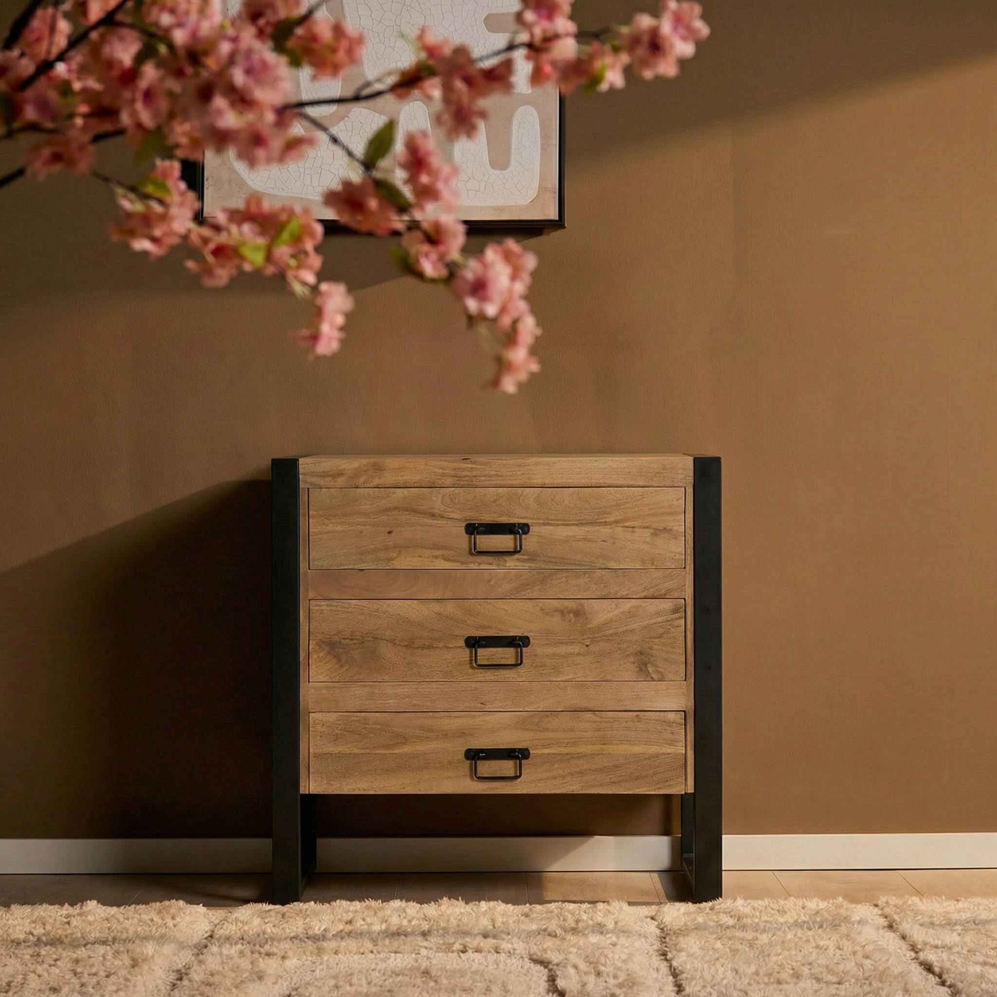 Ladenkast Britt Naturel Mangohout 80 cm - Image 1
