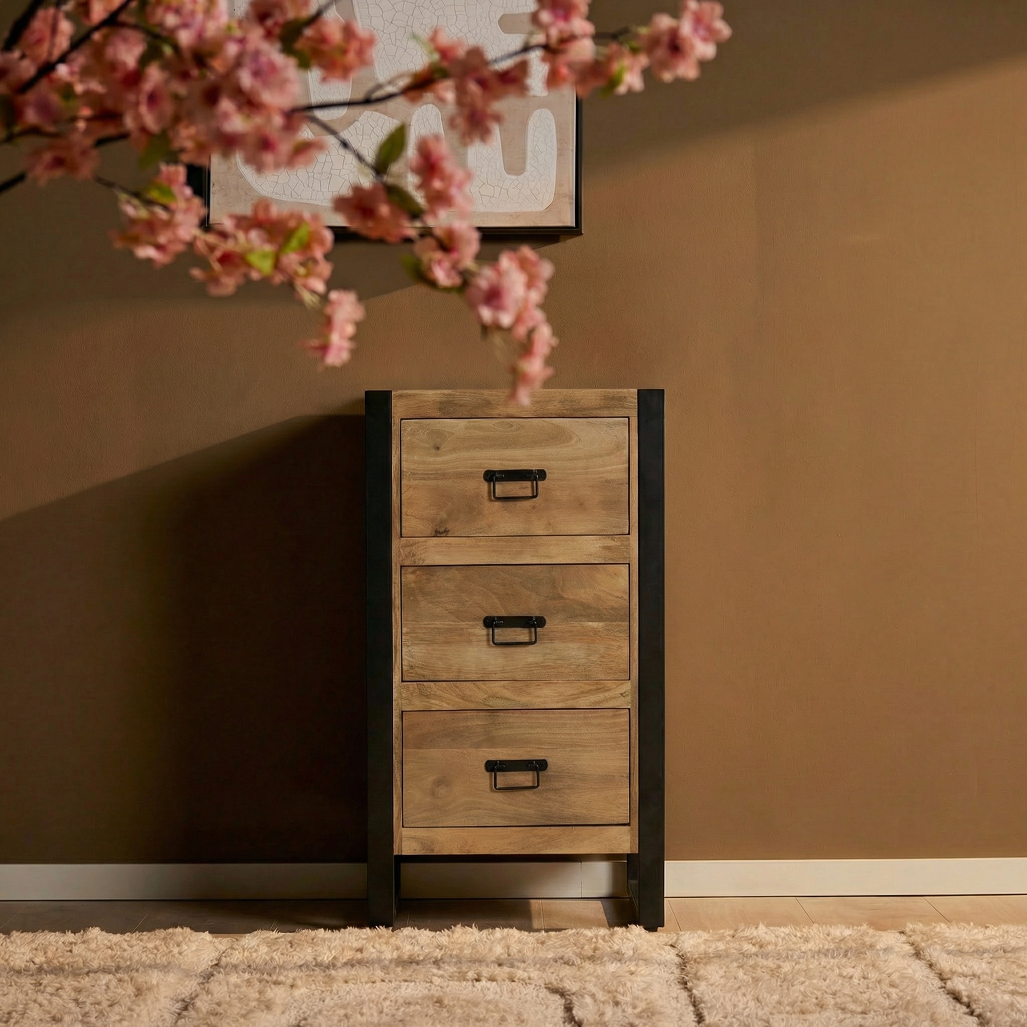 Halkast Britt met lades Naturel Mangohout 55 cm - Image 1