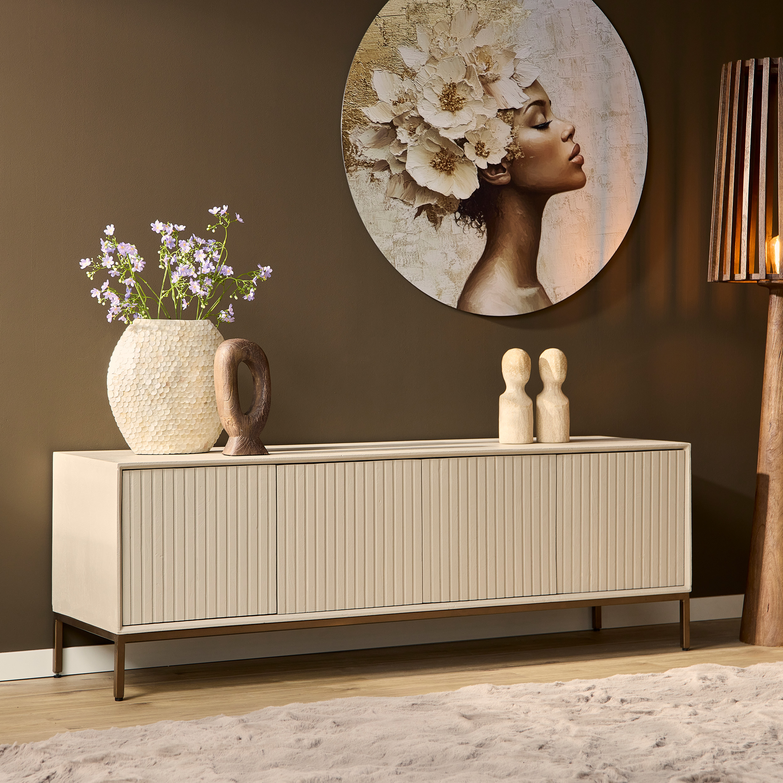 Tv meubel Madison Zand Mangohout 165 cm - Image 1