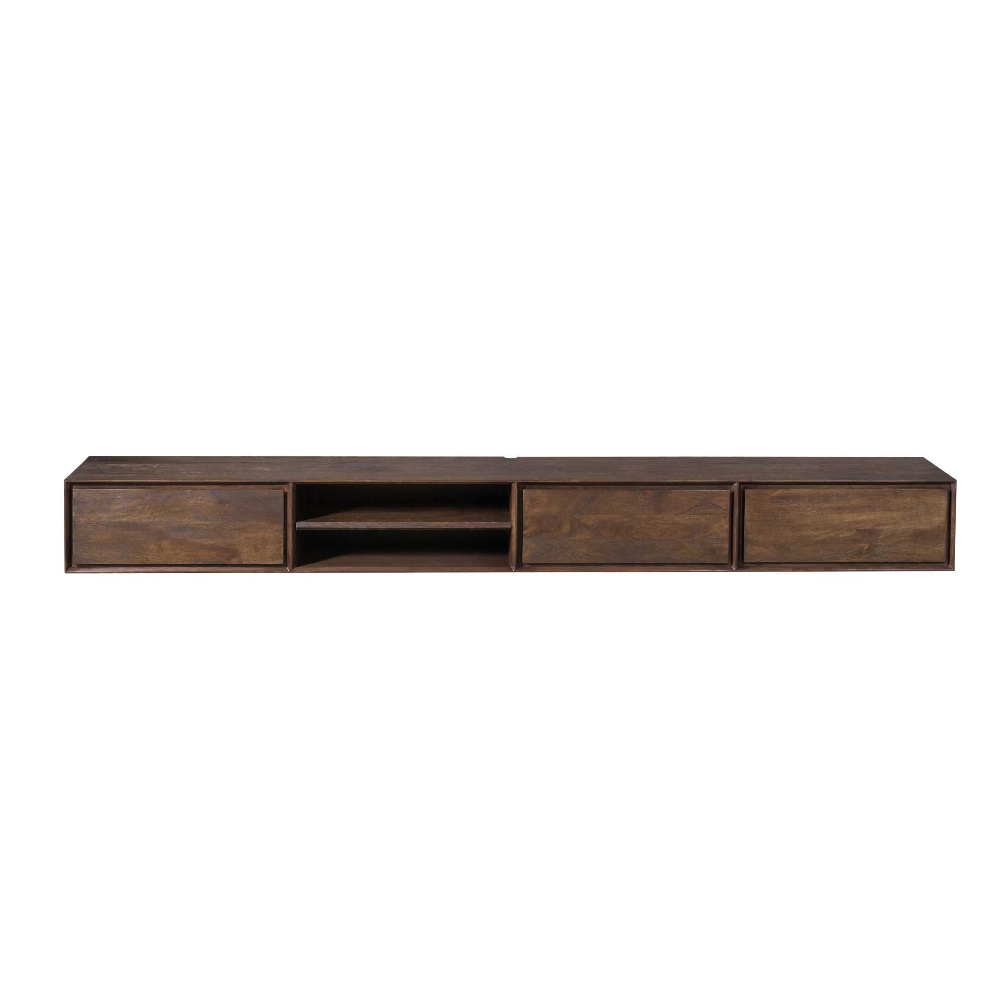 STF-1614_6 Zwevend tv meubel Ambiance Bruin Mangohout 240 cm - Image 7