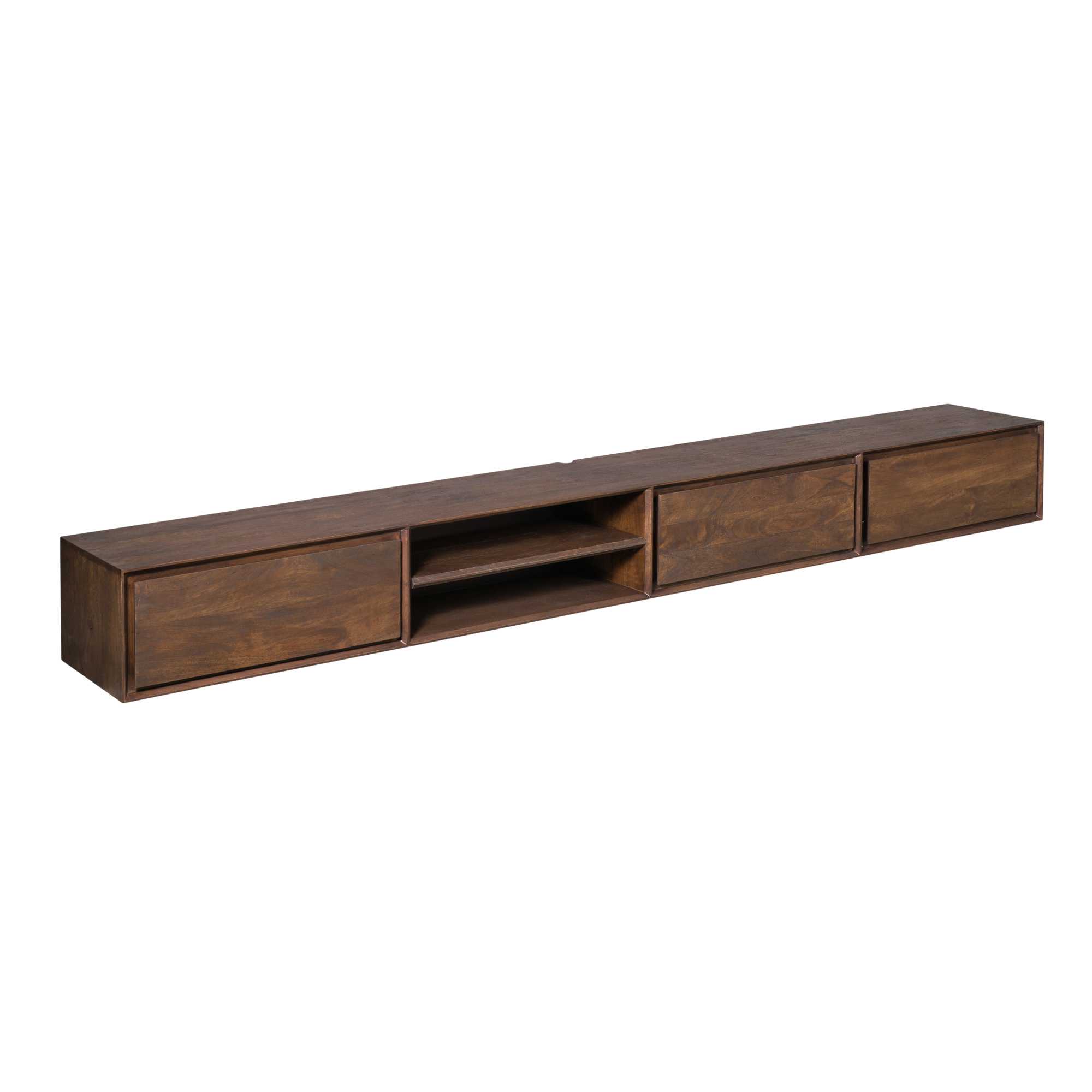 STF-1614_7 Zwevend tv meubel Ambiance Bruin Mangohout 240 cm - Image 8