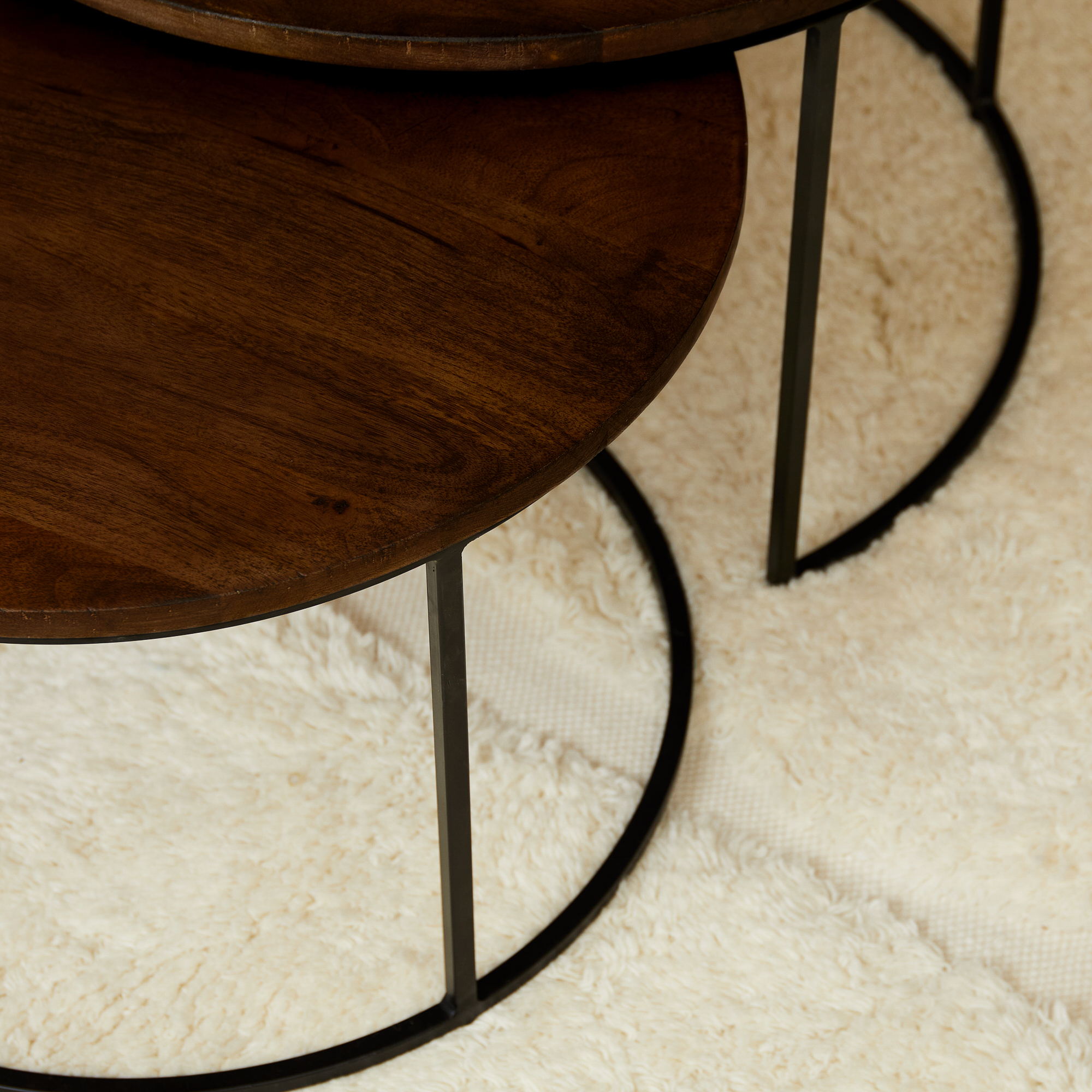 Salontafel set Madison Bruin Mangohout 70 cm - Image 3