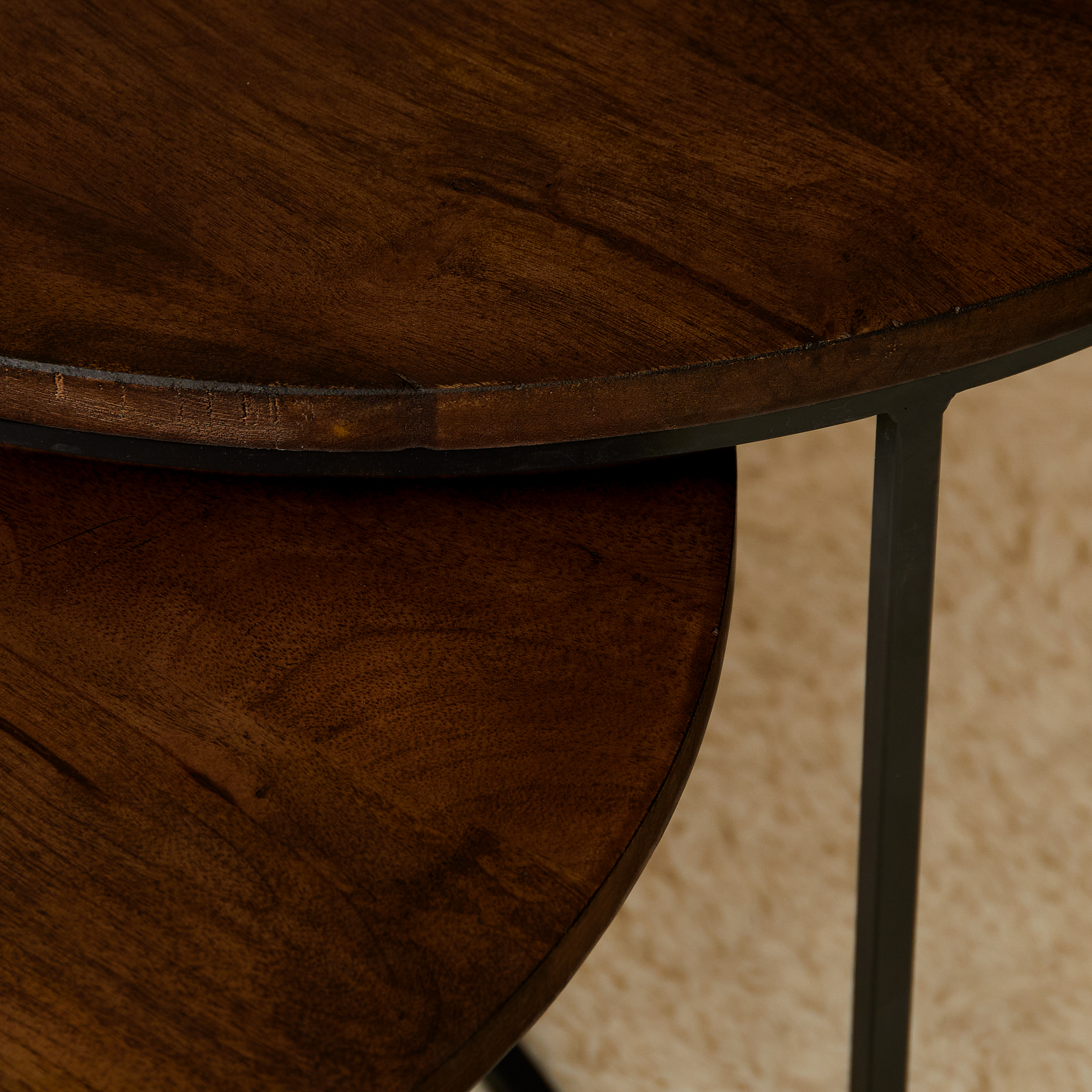 Salontafel set Madison Bruin Mangohout 70 cm - Image 4