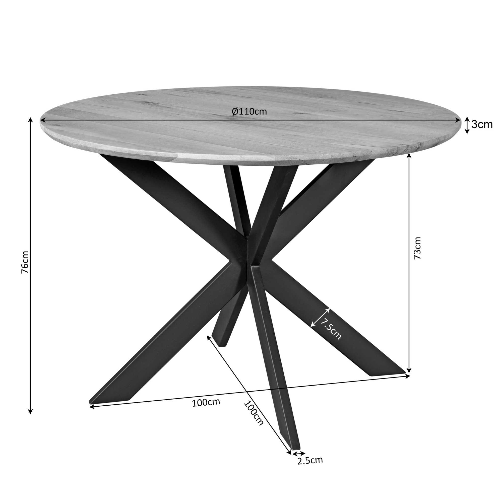 STF-2134_6 Ronde eettafel Ferris Bruin Eikenhout 110 cm - Image 7