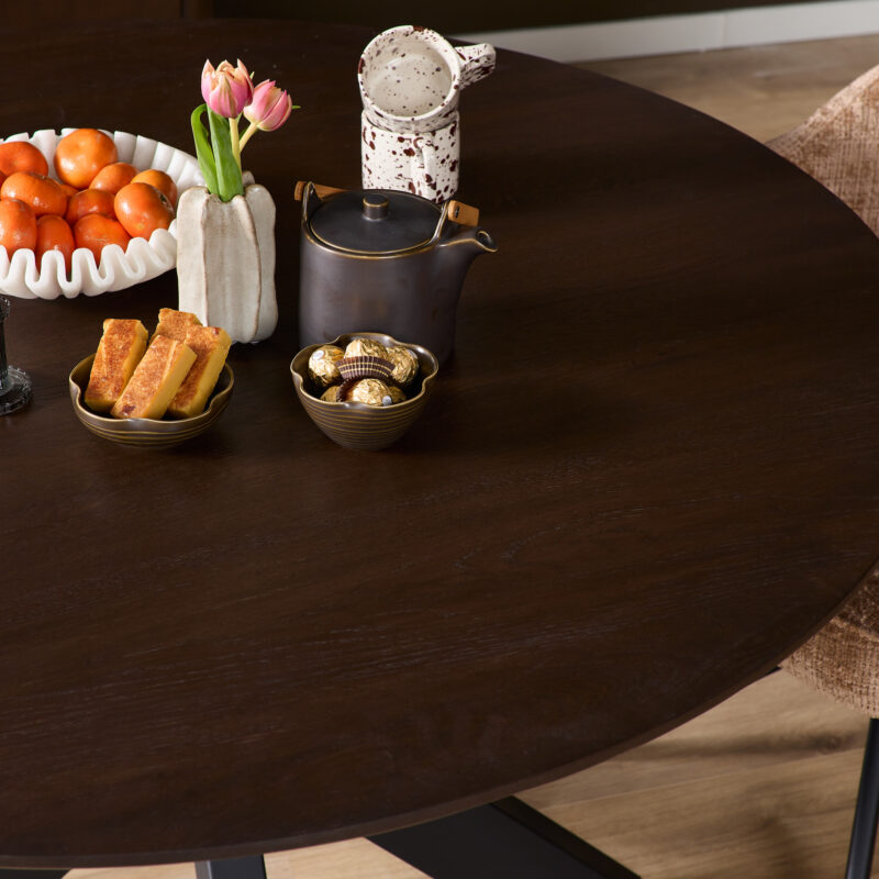 Ronde eettafel Ferris Bruin Eikenhout 130 cm - Image 2