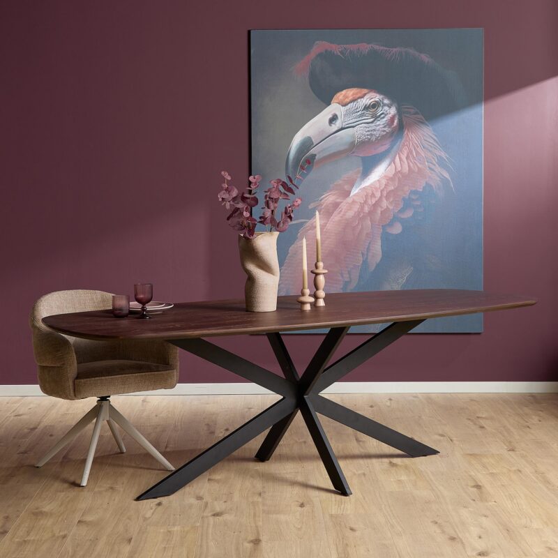 Deens ovale eettafel Ferris Bruin Eikenhout 240 cm - Image 1