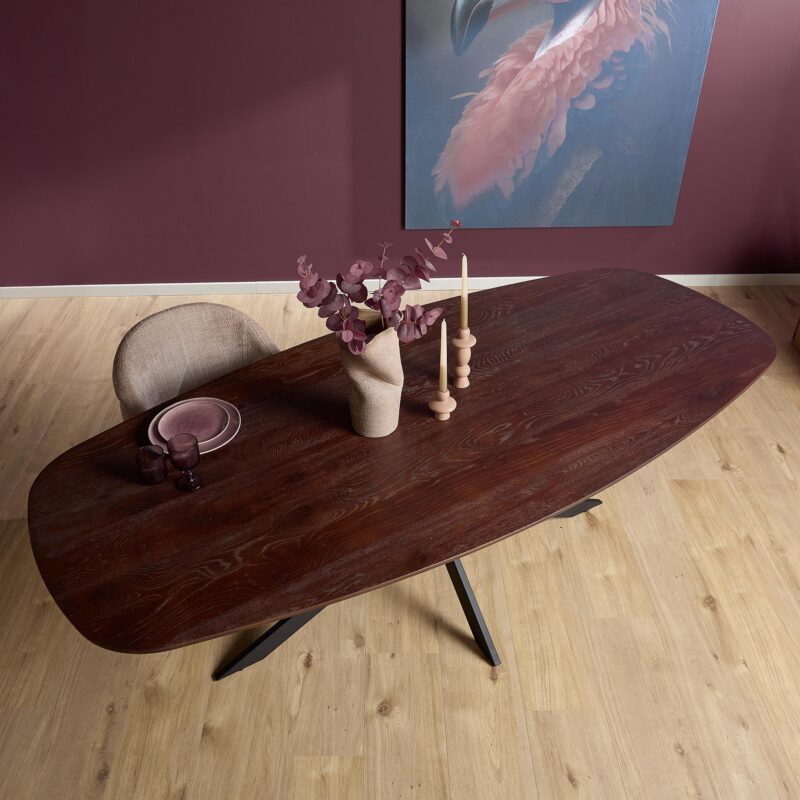 Deens ovale eettafel Ferris Bruin Eikenhout 240 cm - Image 2