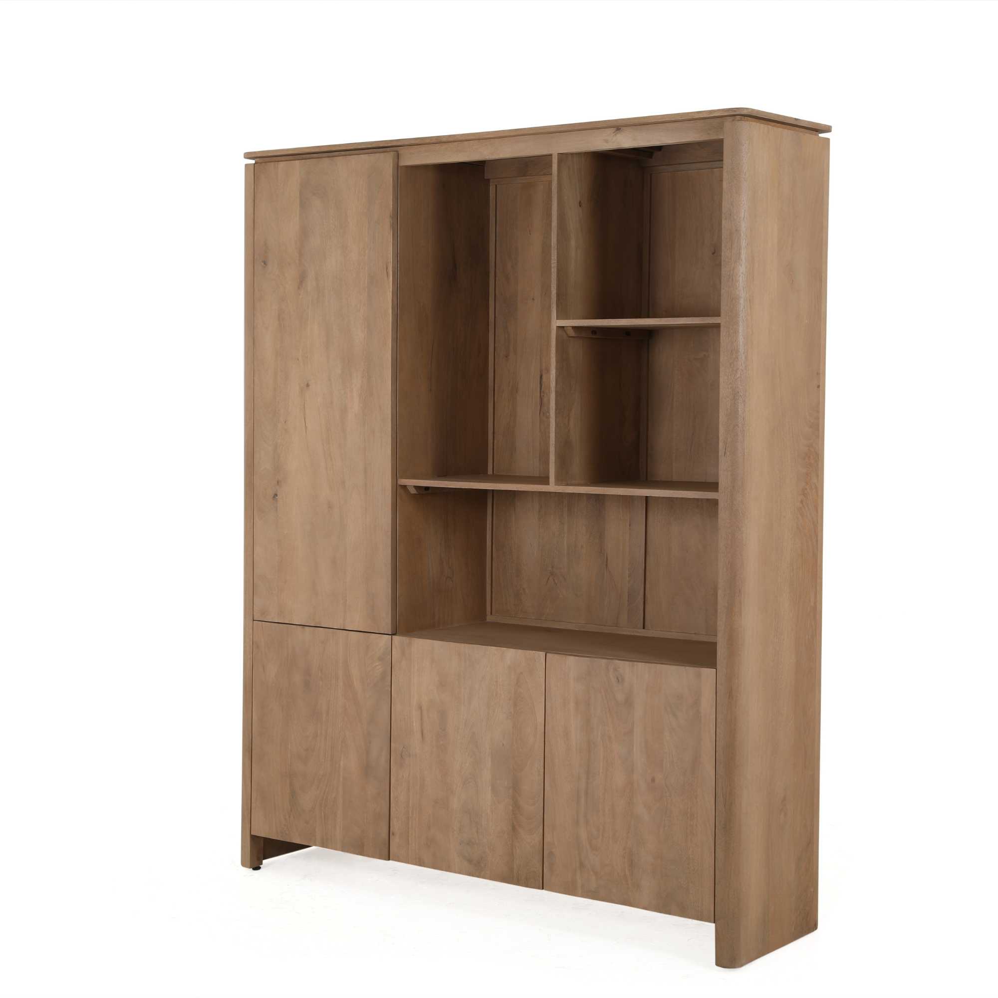 Vakkenkast XL Dallas Naturel Mangohout 160 cm - Image 3