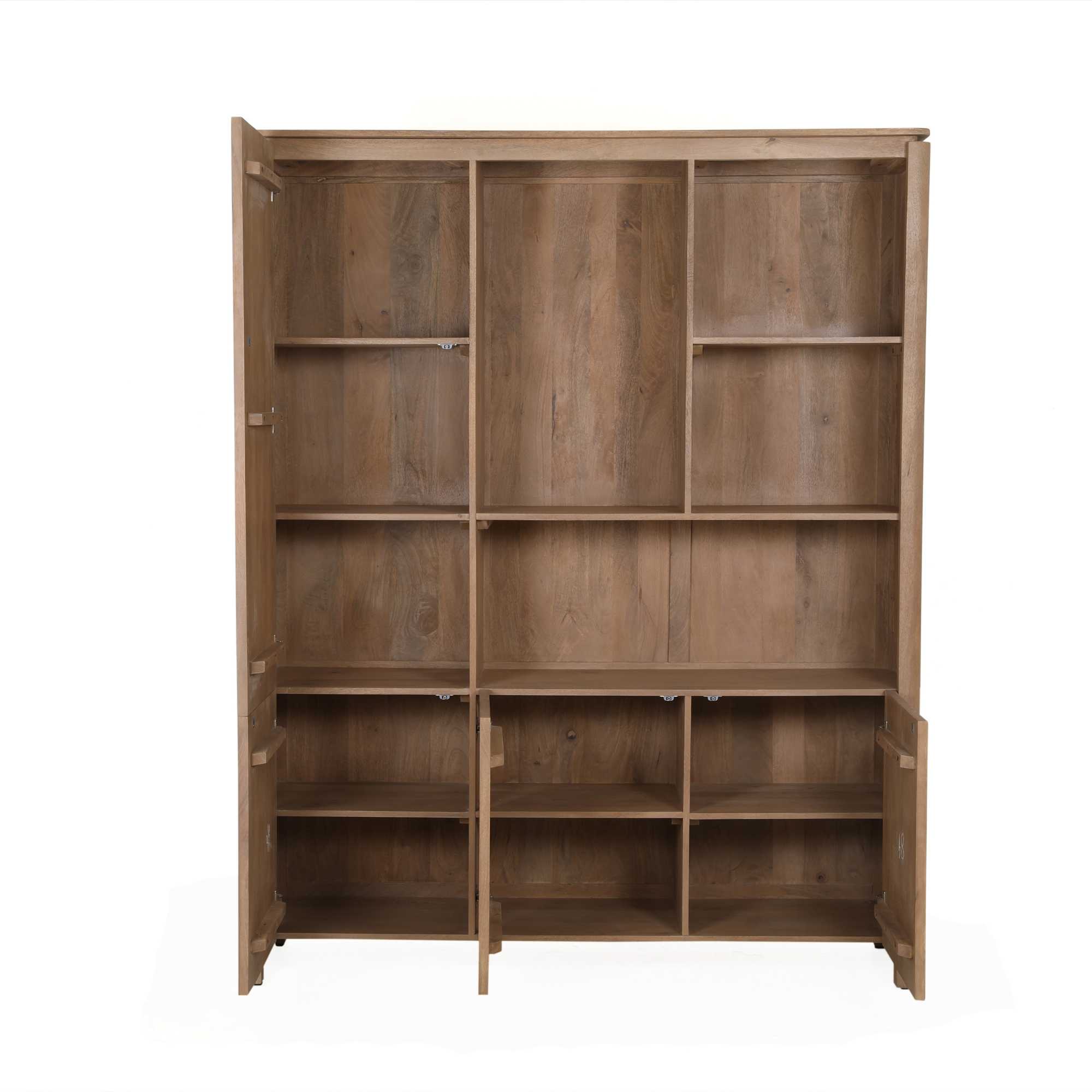 Vakkenkast XL Dallas Naturel Mangohout 160 cm - Image 4
