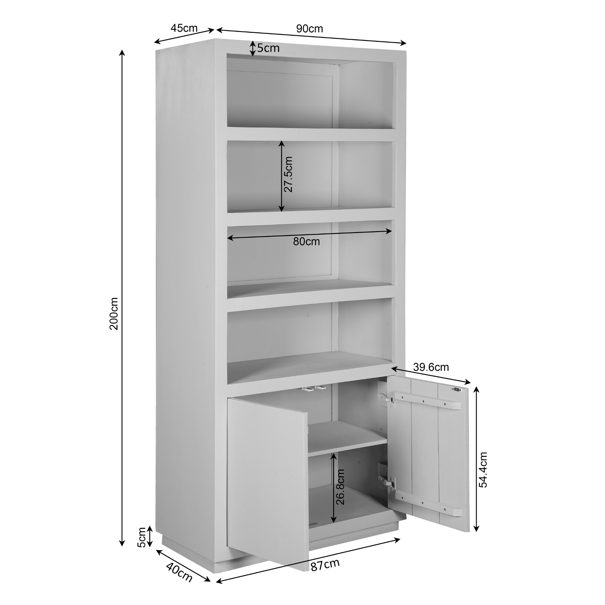 Boekenkast Brussel Bruin Mangohout 90 cm - Image 7