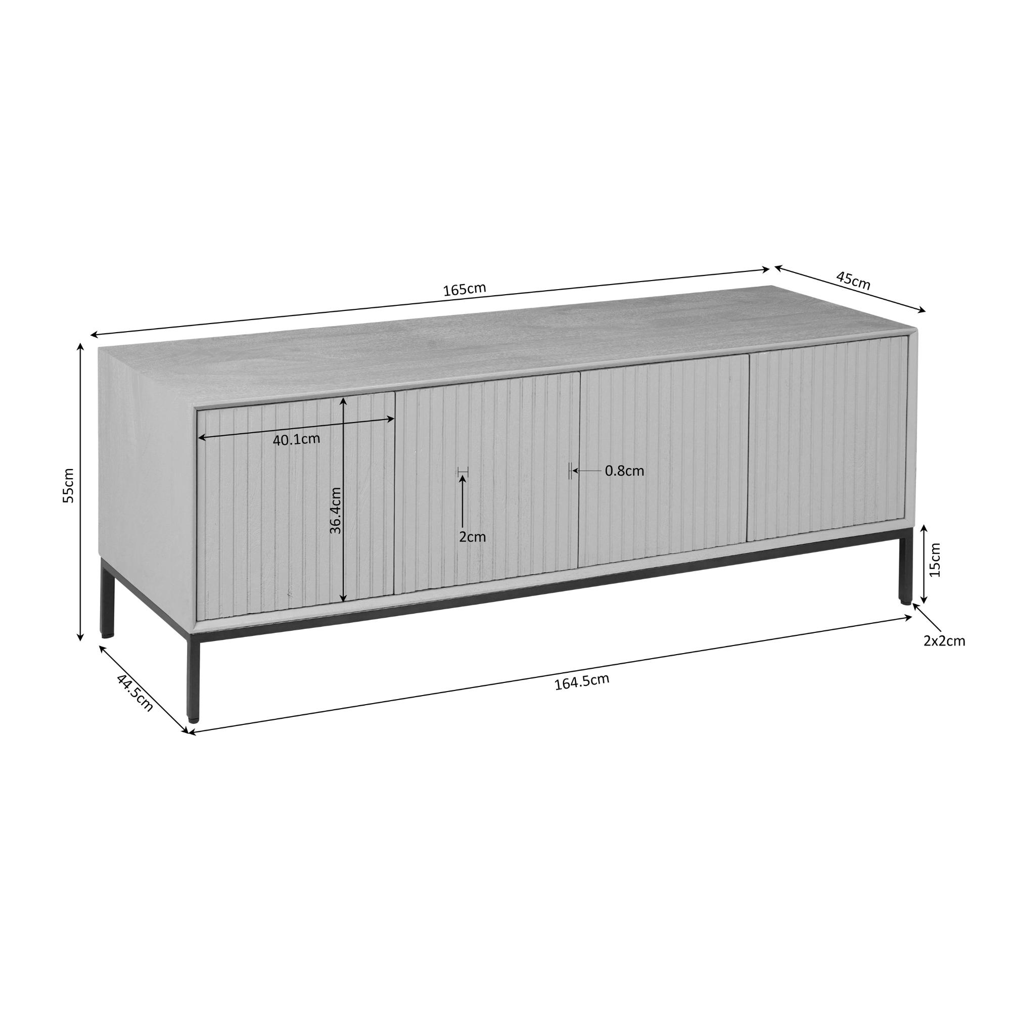 Tv meubel Madison Bruin Mangohout 165 cm - Image 9