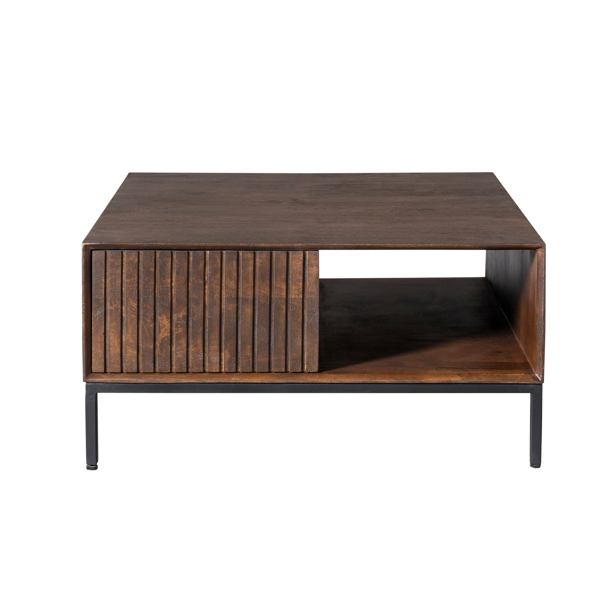 STF-6782_3 Vierkante salontafel Madison Bruin Mangohout 80 cm - Image 4