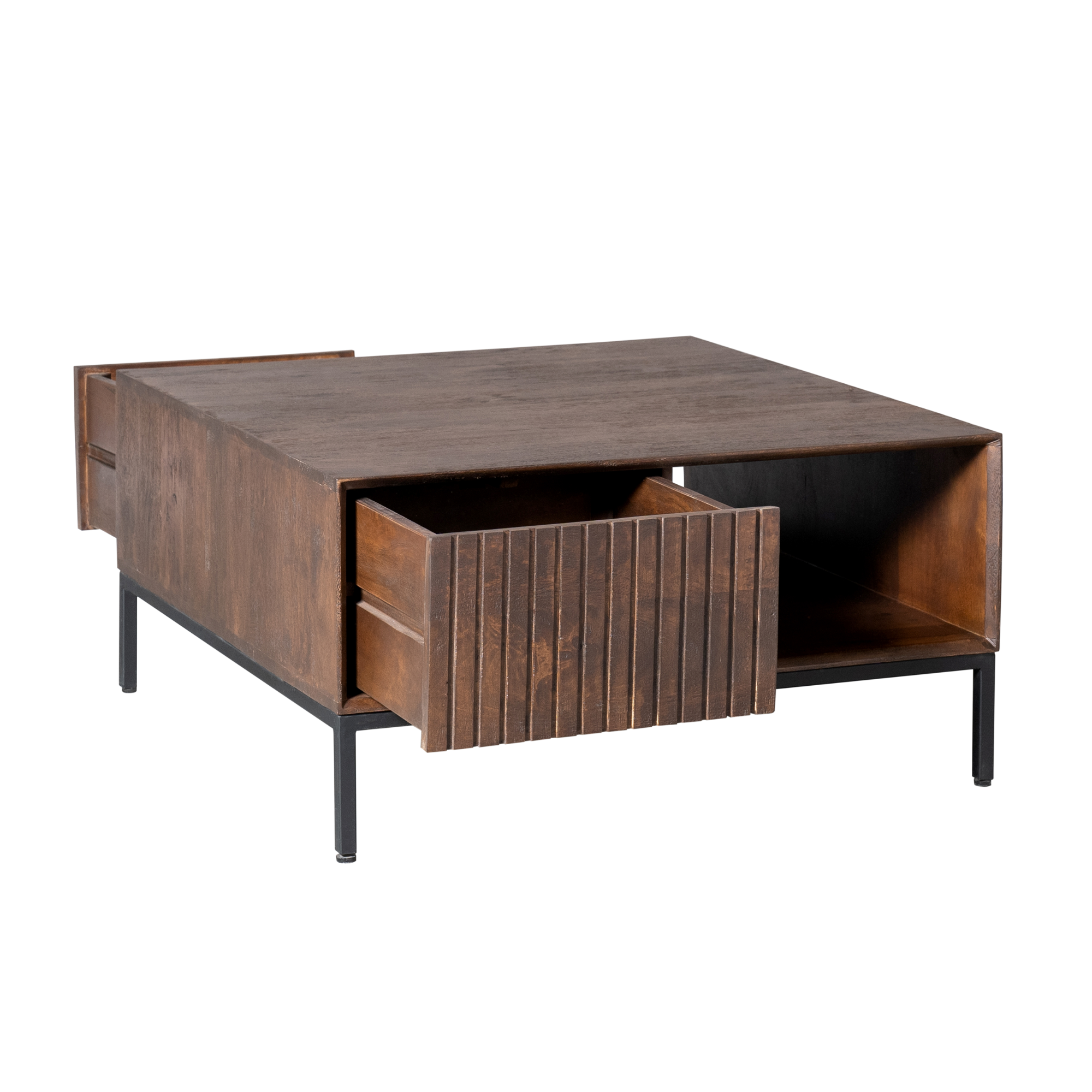 STF-6782_5 Vierkante salontafel Madison Bruin Mangohout 80 cm - Image 6