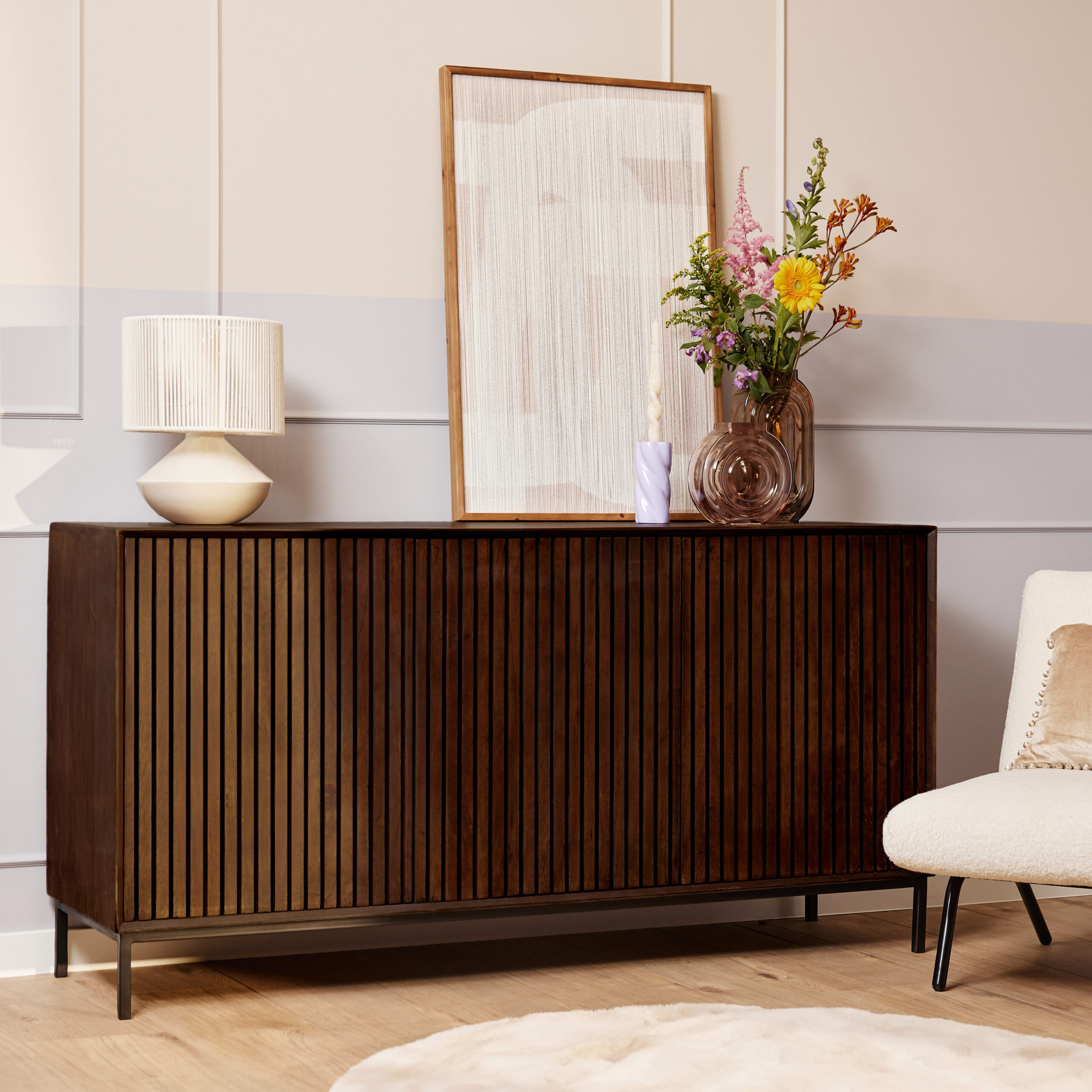 STF-6783_0 Dressoir Madison Bruin Mangohout 165 cm - Image 1
