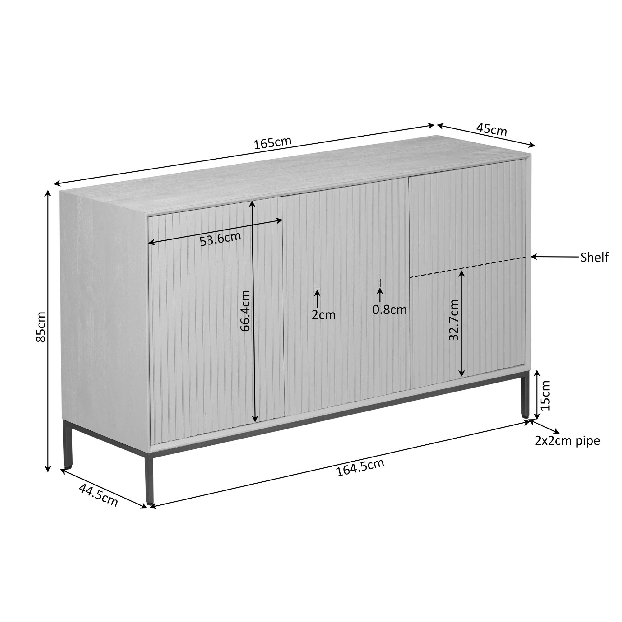 STF-6783_7 Dressoir Madison Bruin Mangohout 165 cm - Image 8