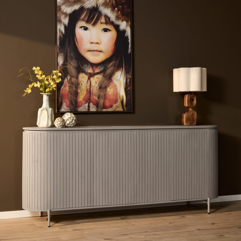 Dressoir Solana Taupe Mangohout 210 cm - Image 1