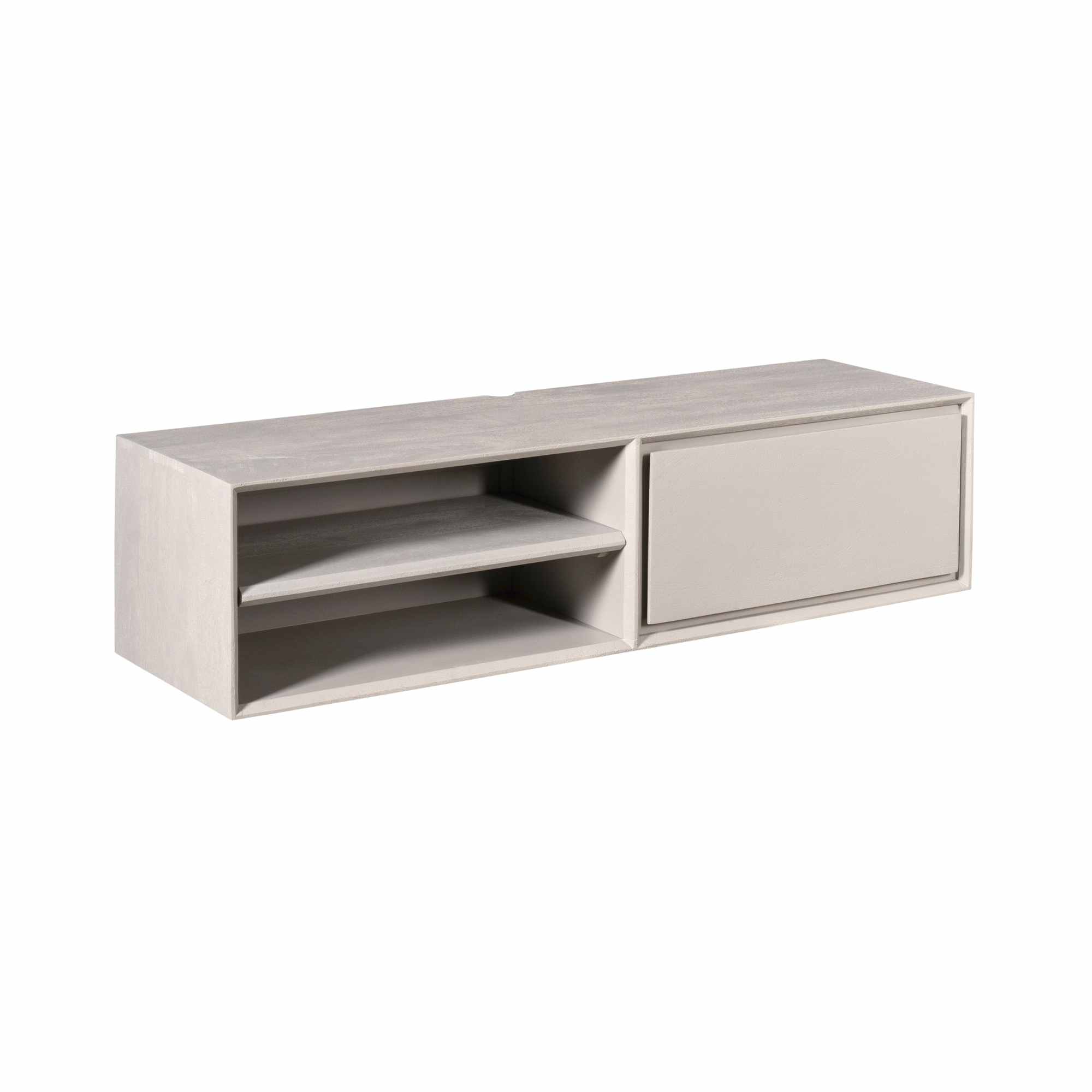 Zwevend tv meubel Ambiance Taupe Mangohout 120 cm - Image 6