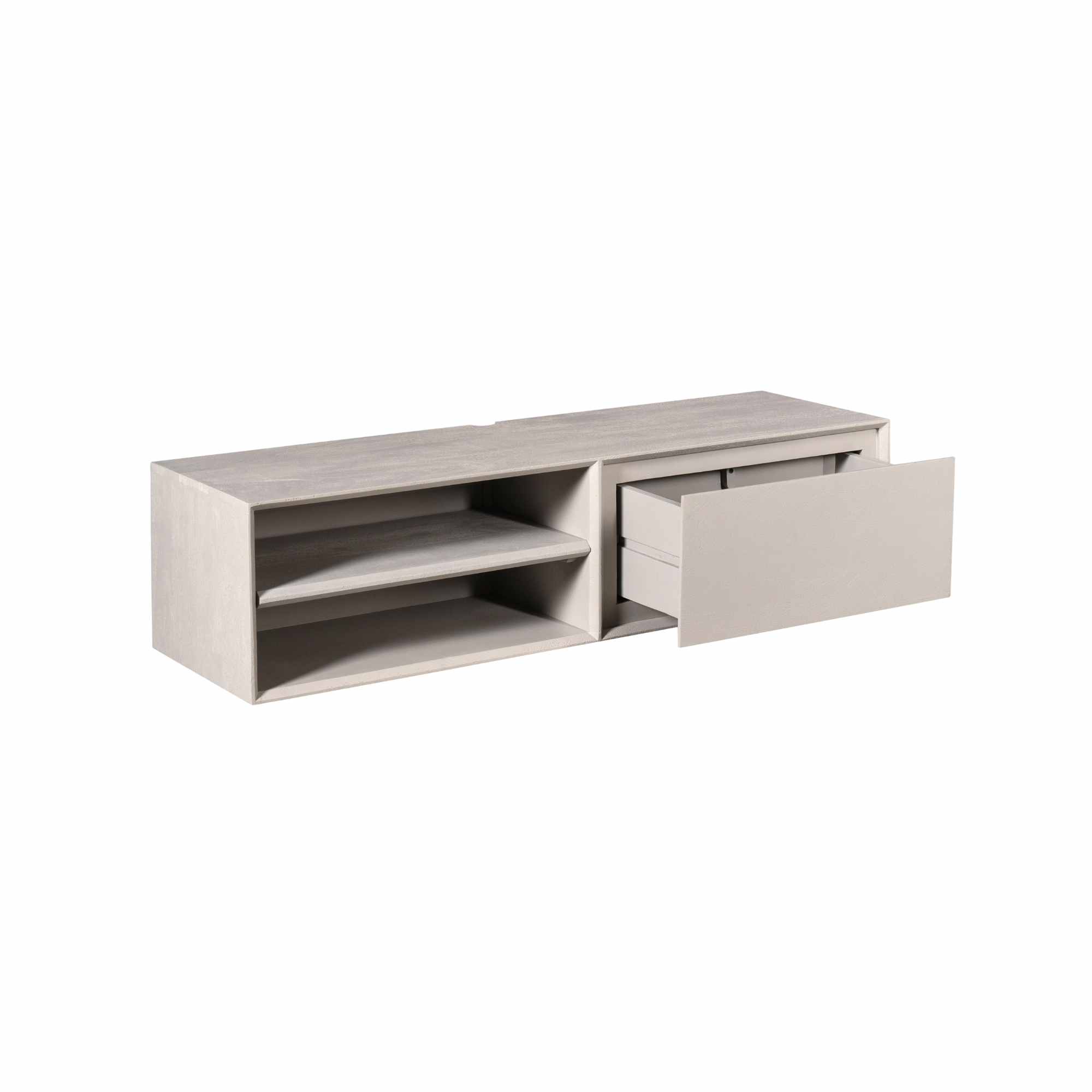 Zwevend tv meubel Ambiance Taupe Mangohout 120 cm - Image 7