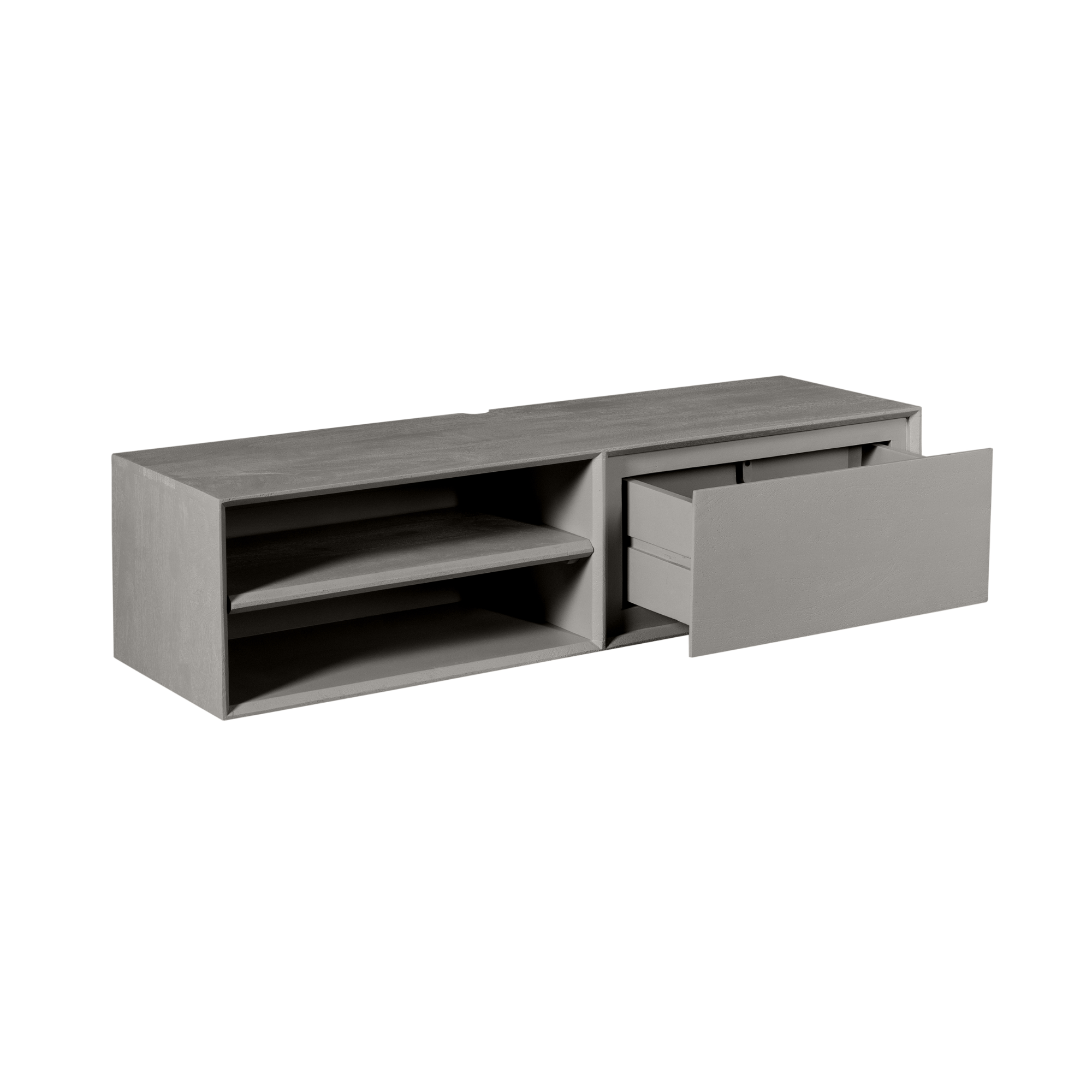 Zwevend tv meubel Ambiance Taupe Mangohout 120 cm - Image 13