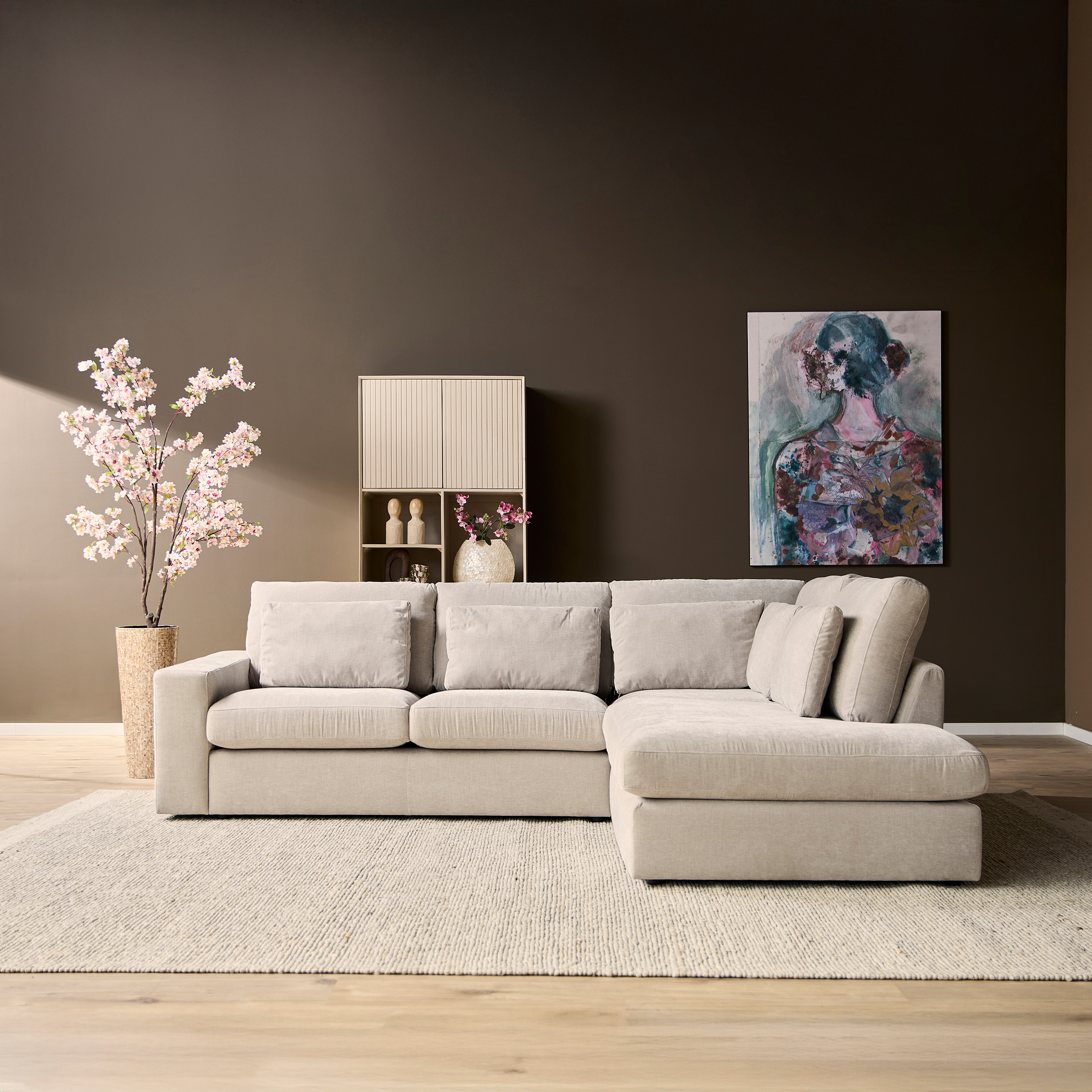 MYS-5001_1 MySofa Jesse Hoekbank Beige 2,5 zits+Divan Rechts - Image 2