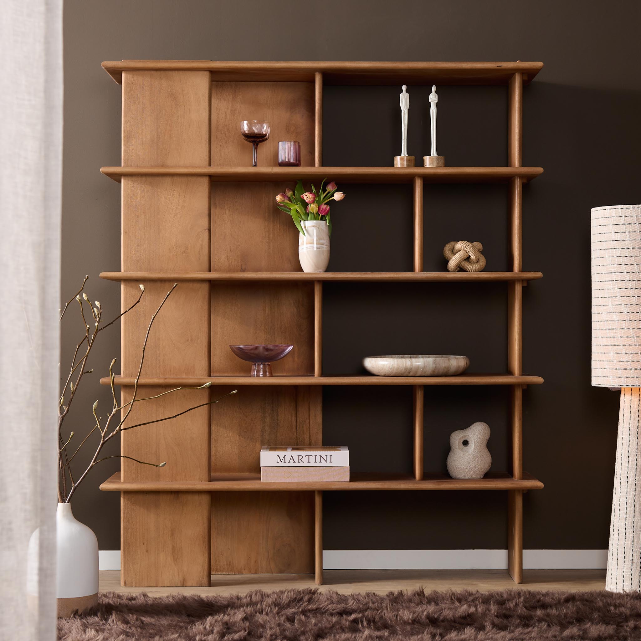 Wandkast Lina Naturel Mangohout 150 cm - Image 1