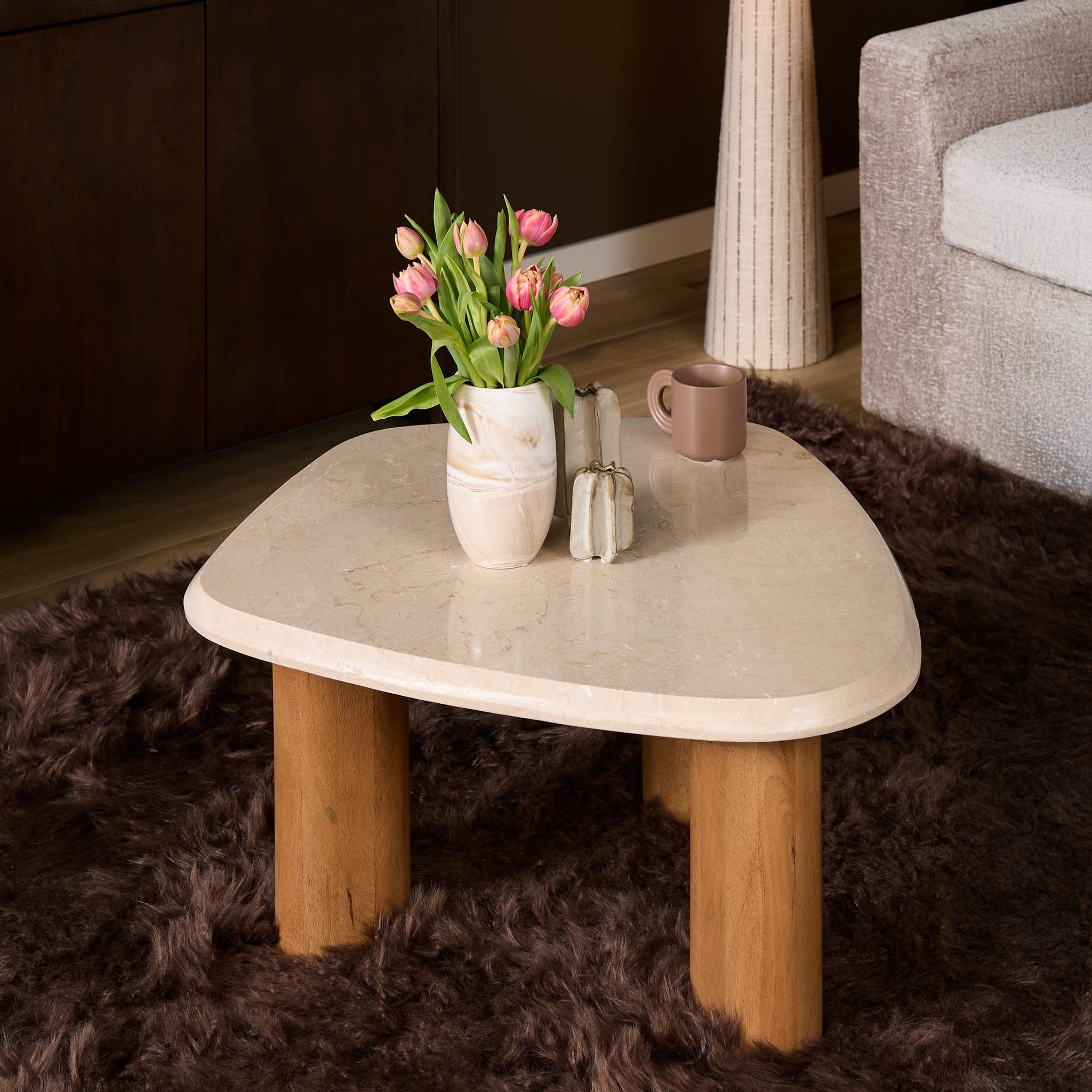 STF-9617_0 Salontafel Nuvé Naturel Botticino marmer 84 cm - Image 1