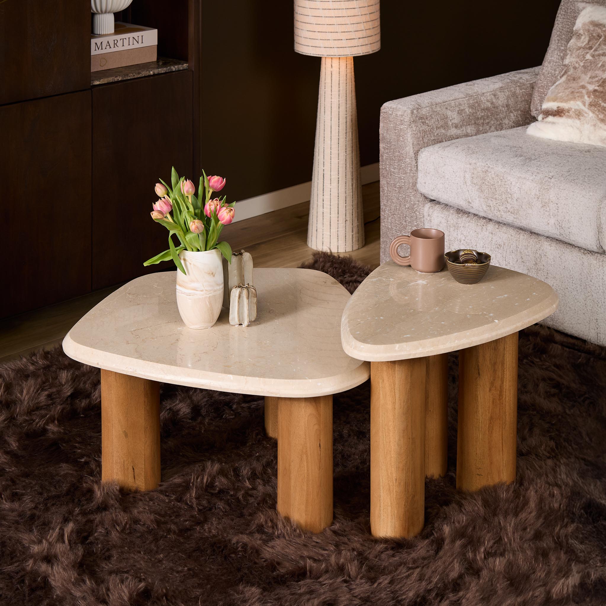 STF-9617_2 Salontafel Nuvé Naturel Botticino marmer 84 cm - Image 3