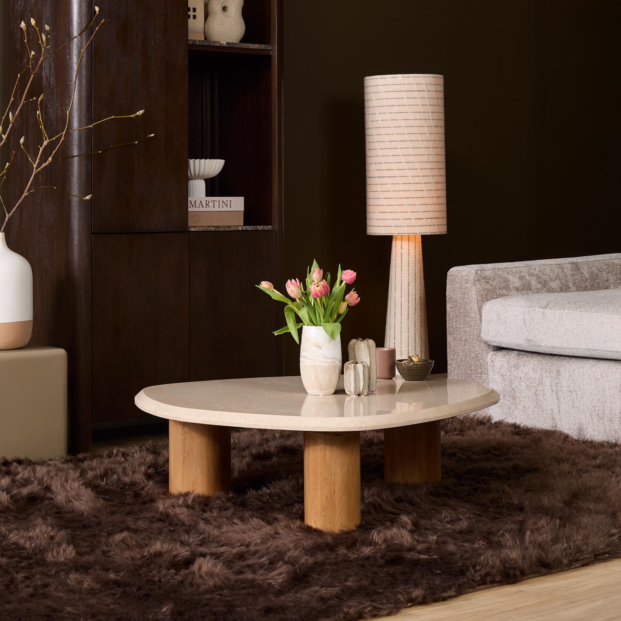 Salontafel Nuvé Naturel Botticino marmer 100 cm - Image 1