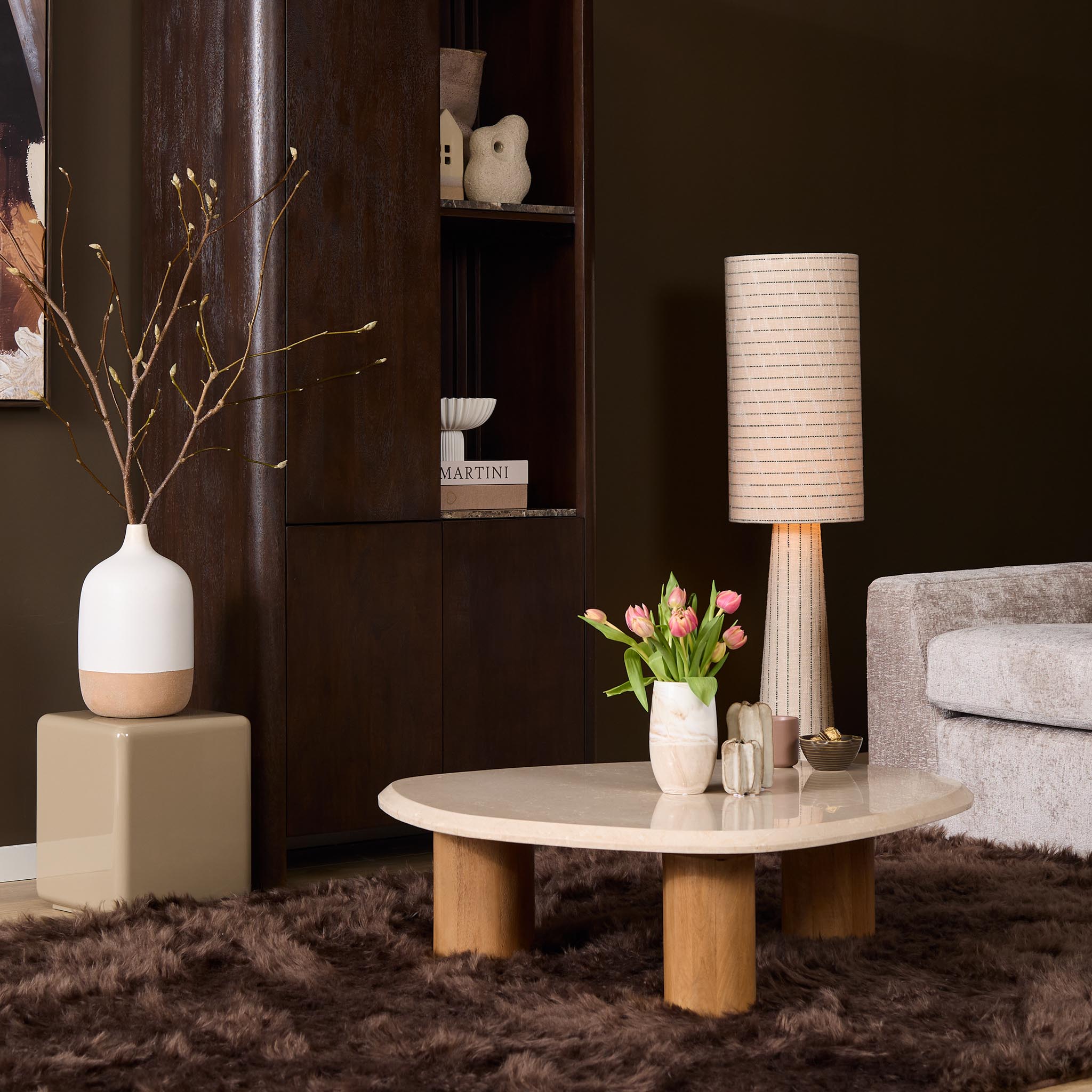 Salontafel Nuvé Naturel Botticino marmer 100 cm - Image 3