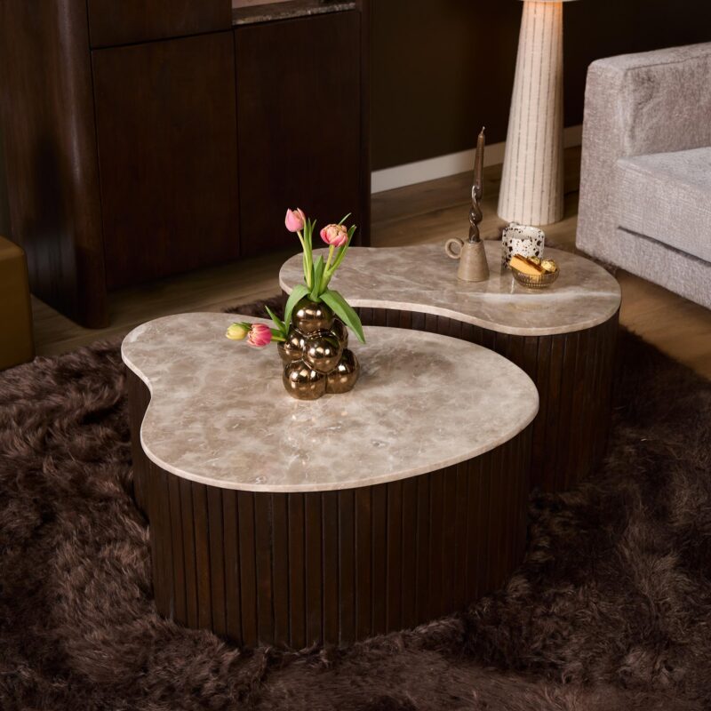 Salontafel Nomi Bruin Marmer 84 cm - Image 1