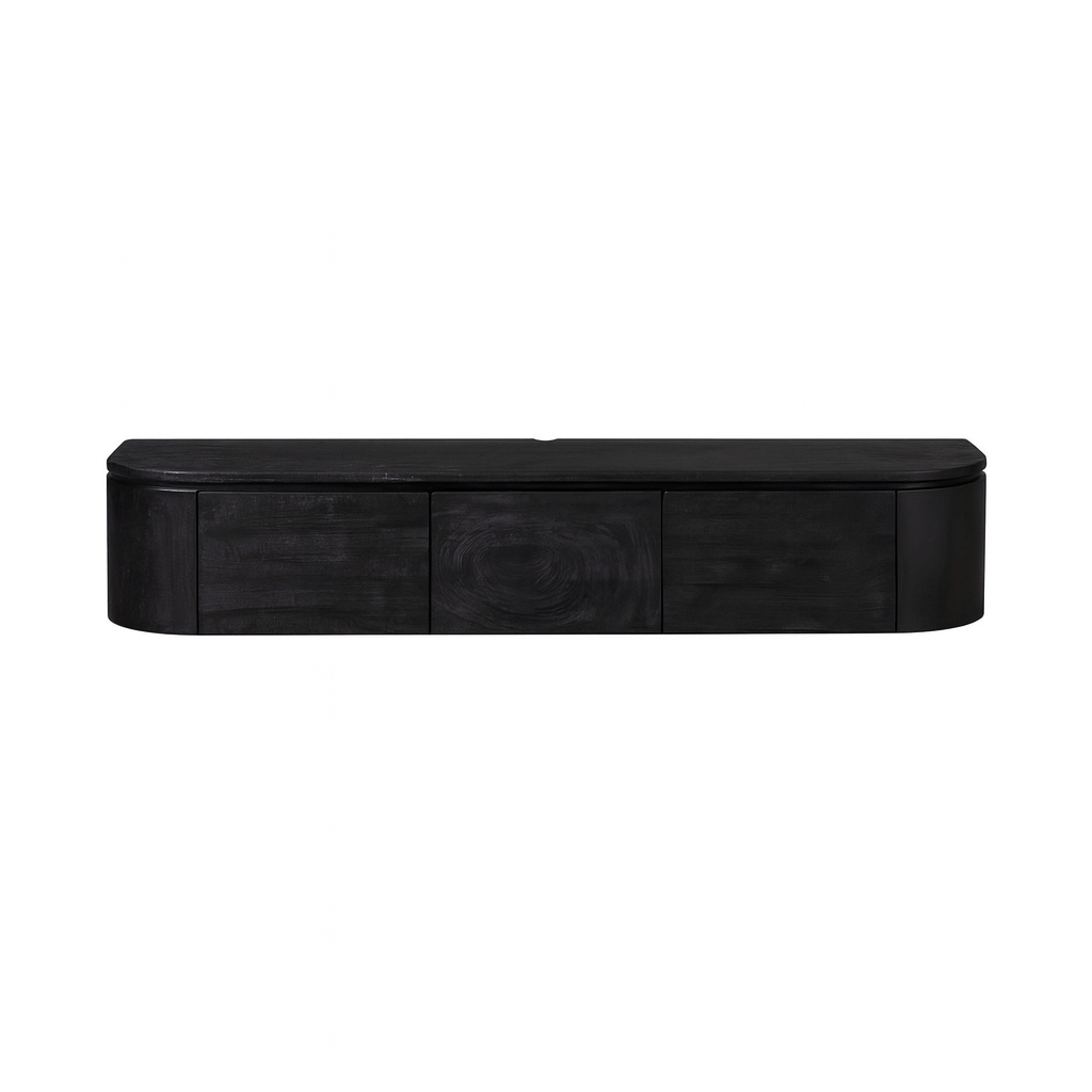 STF-1707_6 Tv meubel Excellent Zwart Mangohout 160 cm - Image 7
