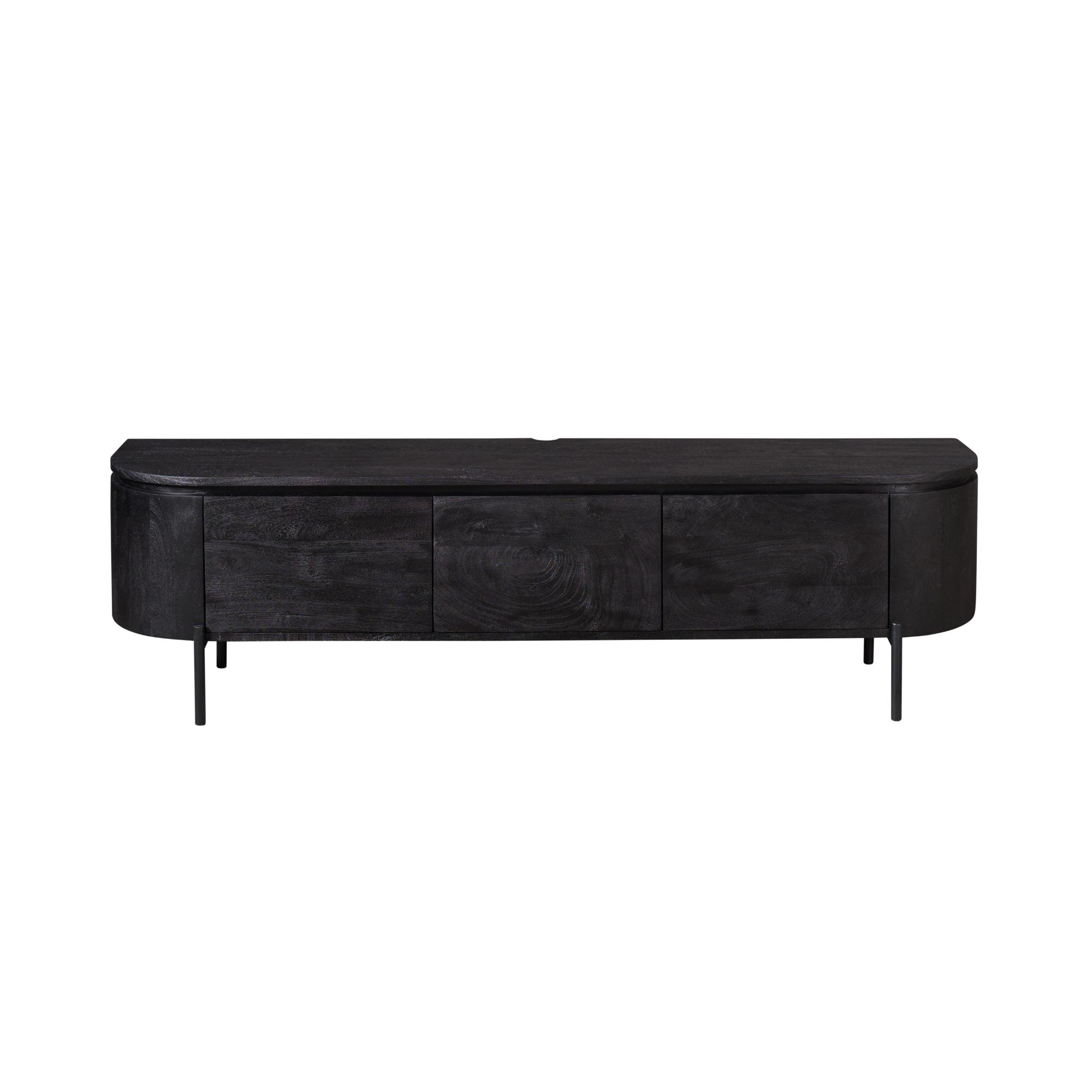 STF-1707_7 Tv meubel Excellent Zwart Mangohout 160 cm - Image 8