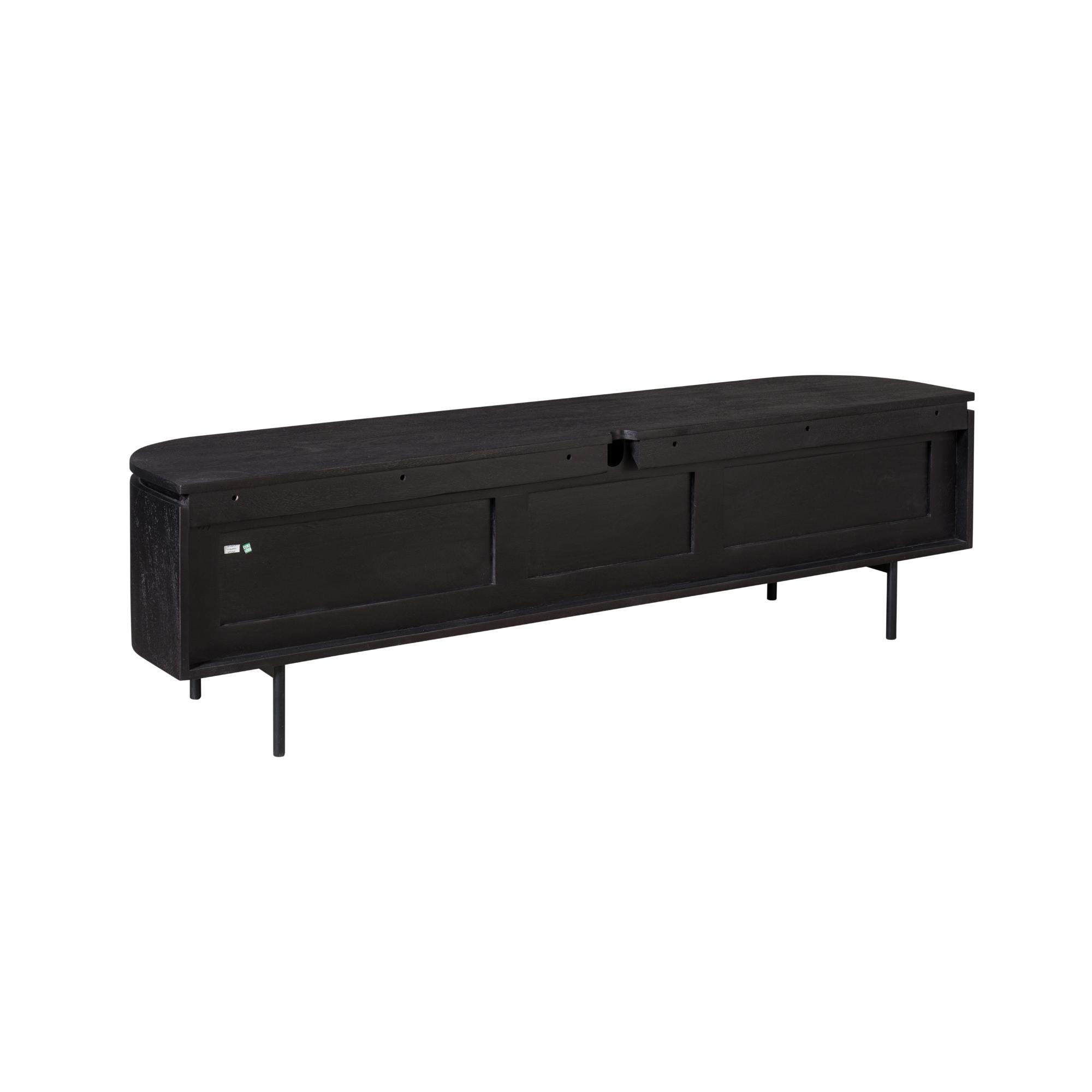 STF-1707_10 Tv meubel Excellent Zwart Mangohout 160 cm - Image 11