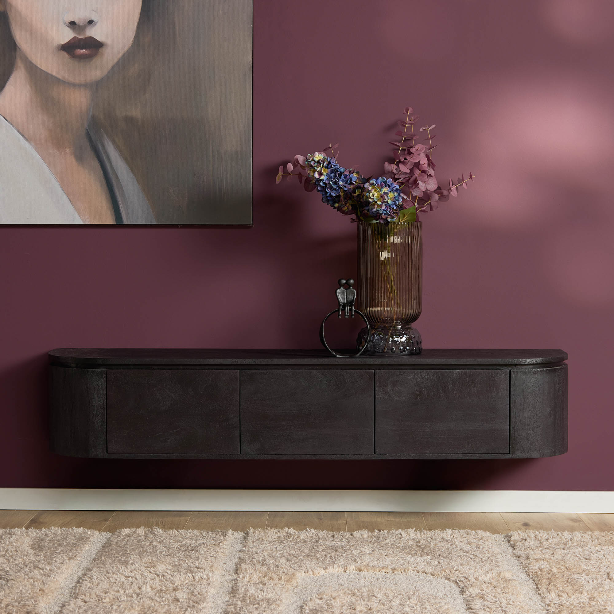 STF-1707_12 Tv meubel Excellent Zwart Mangohout 160 cm - Image 13